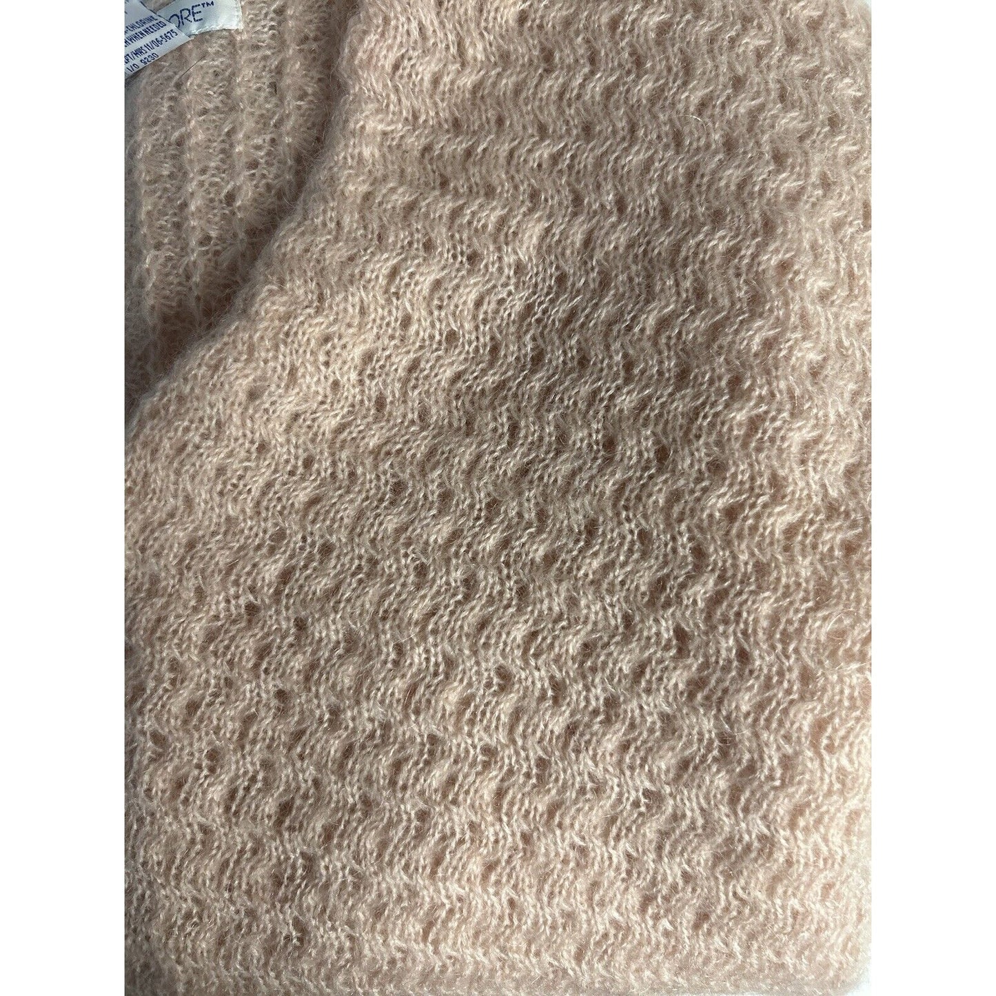 Ship N Shore Pink 6 Button V Neck Open Knit Mohair Blend Sweater Cardigan Size M