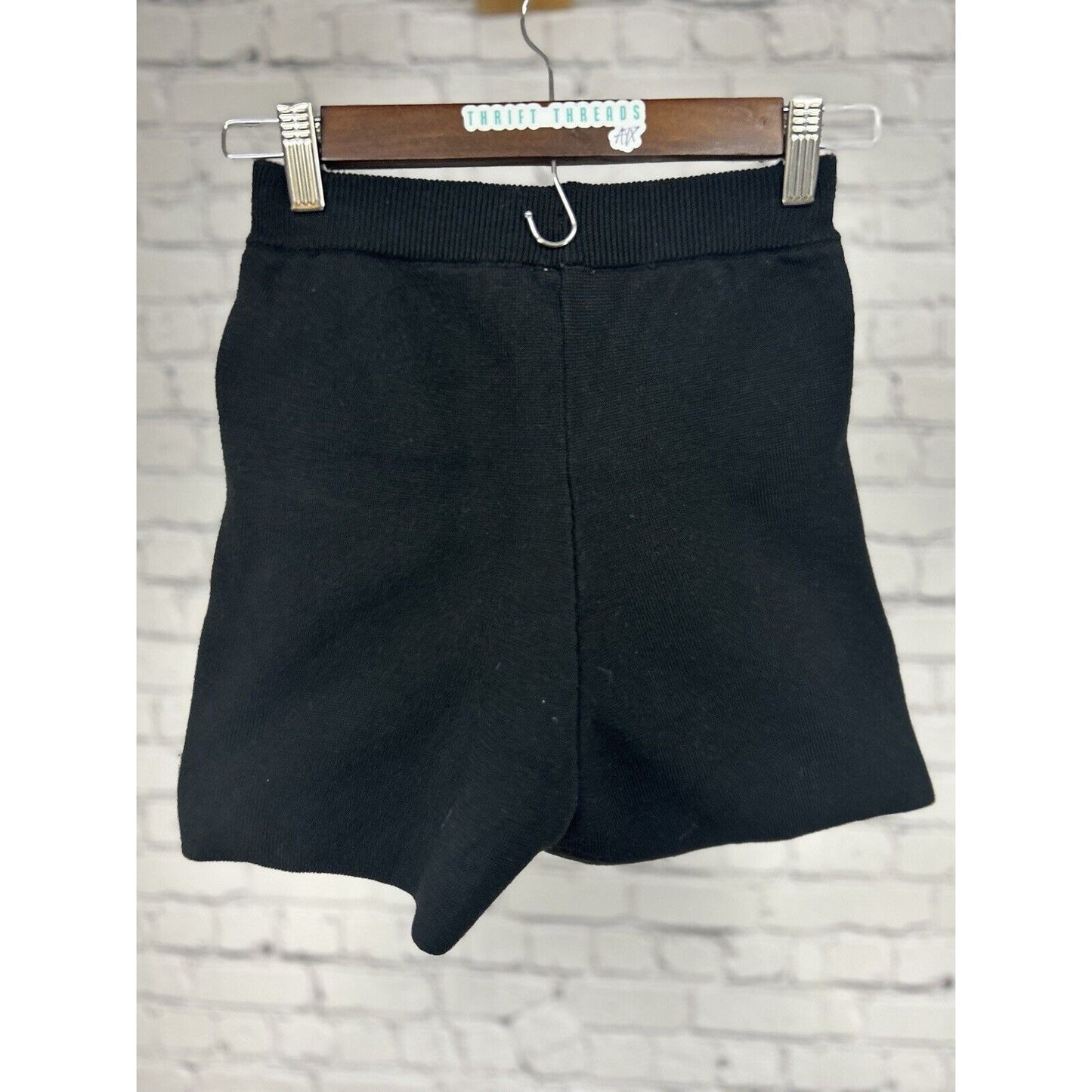 Princess Polly Athletic Stretch Black High Rise Biker Ribbed Shorts Size XS/S