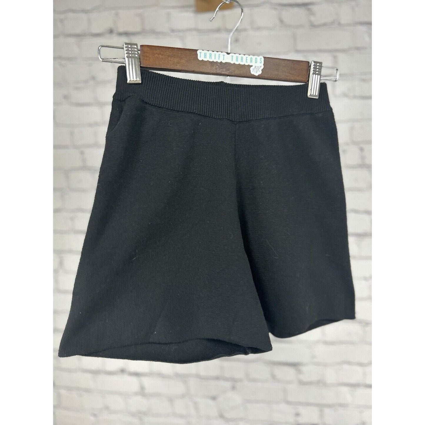 Princess Polly Athletic Stretch Black High Rise Biker Ribbed Shorts Size XS/S