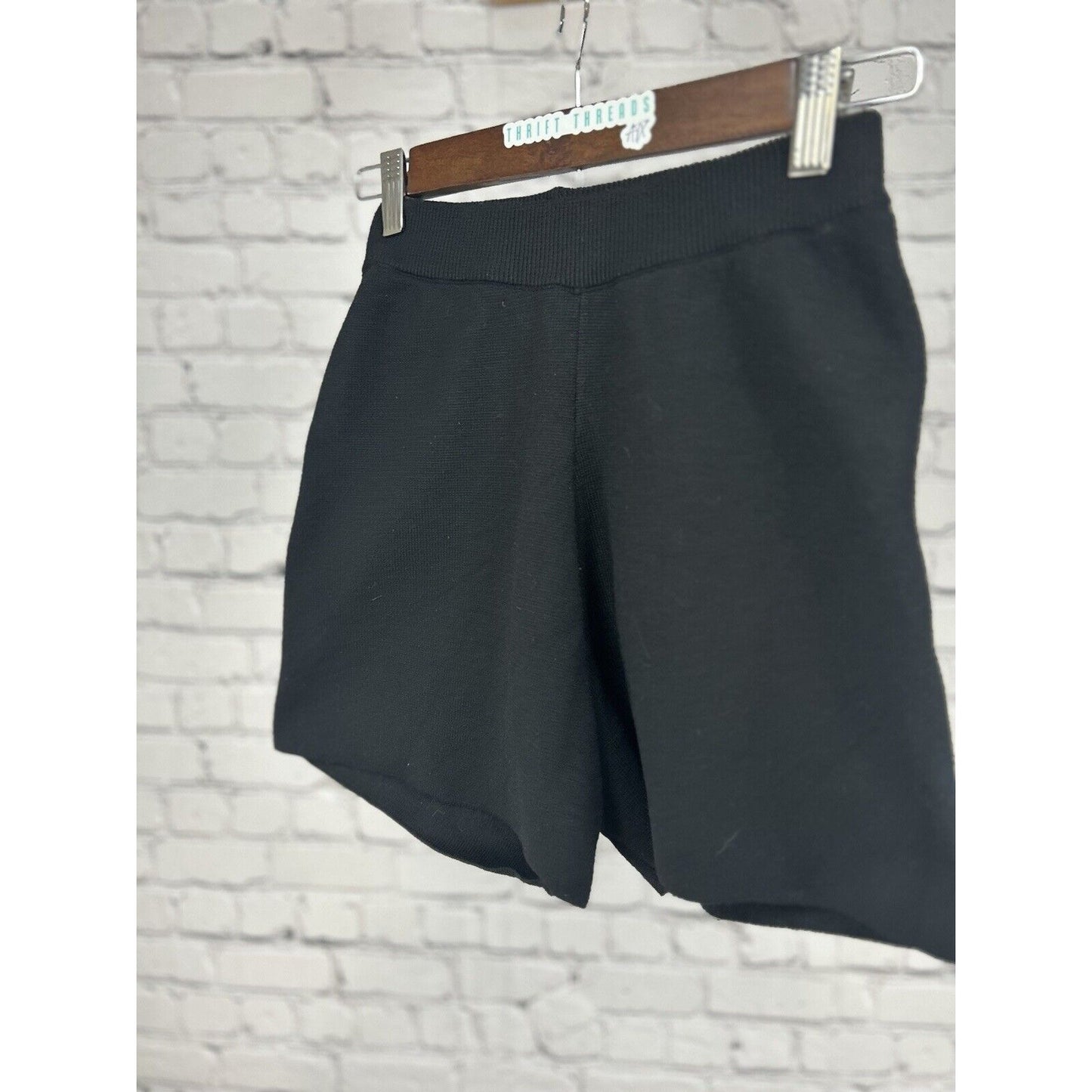 Princess Polly Athletic Stretch Black High Rise Biker Ribbed Shorts Size XS/S