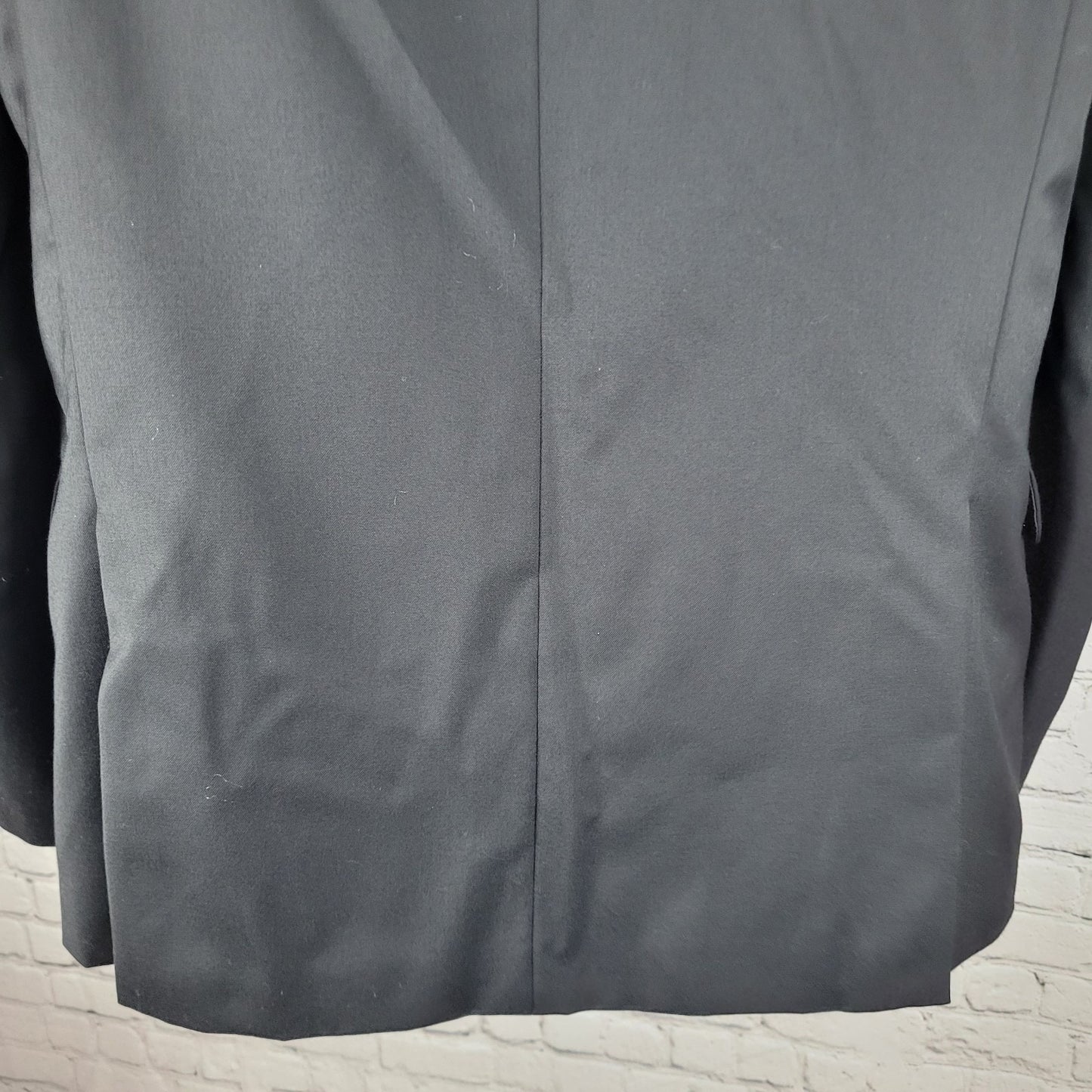 Tommy Hilfiger Black 100% Worsted Wool 2 Button Double Vented Blazer Size 42L
