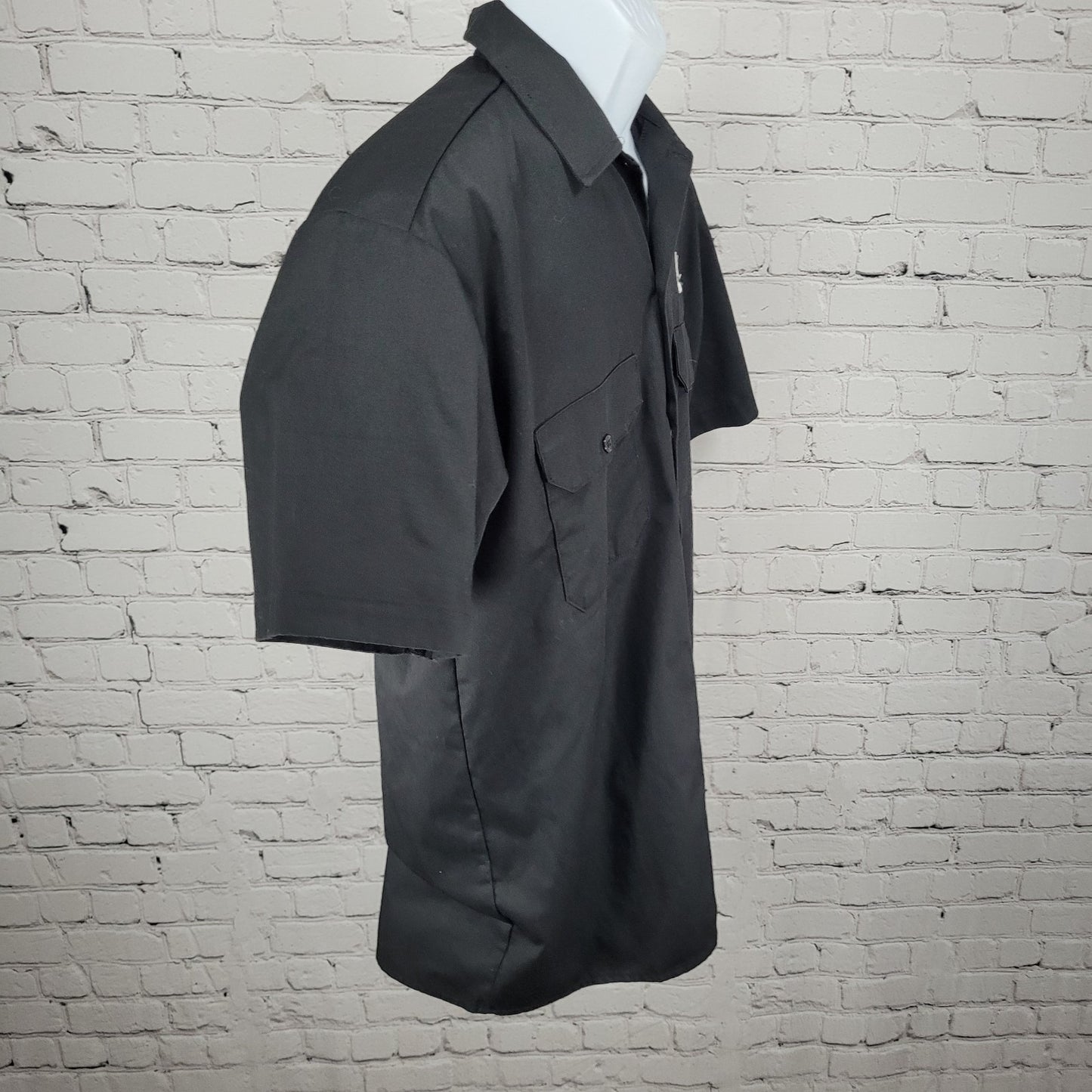 Lil Leo Vagos Dickies Black Button Down Short Sleeve Shirt Streetwear Medium M