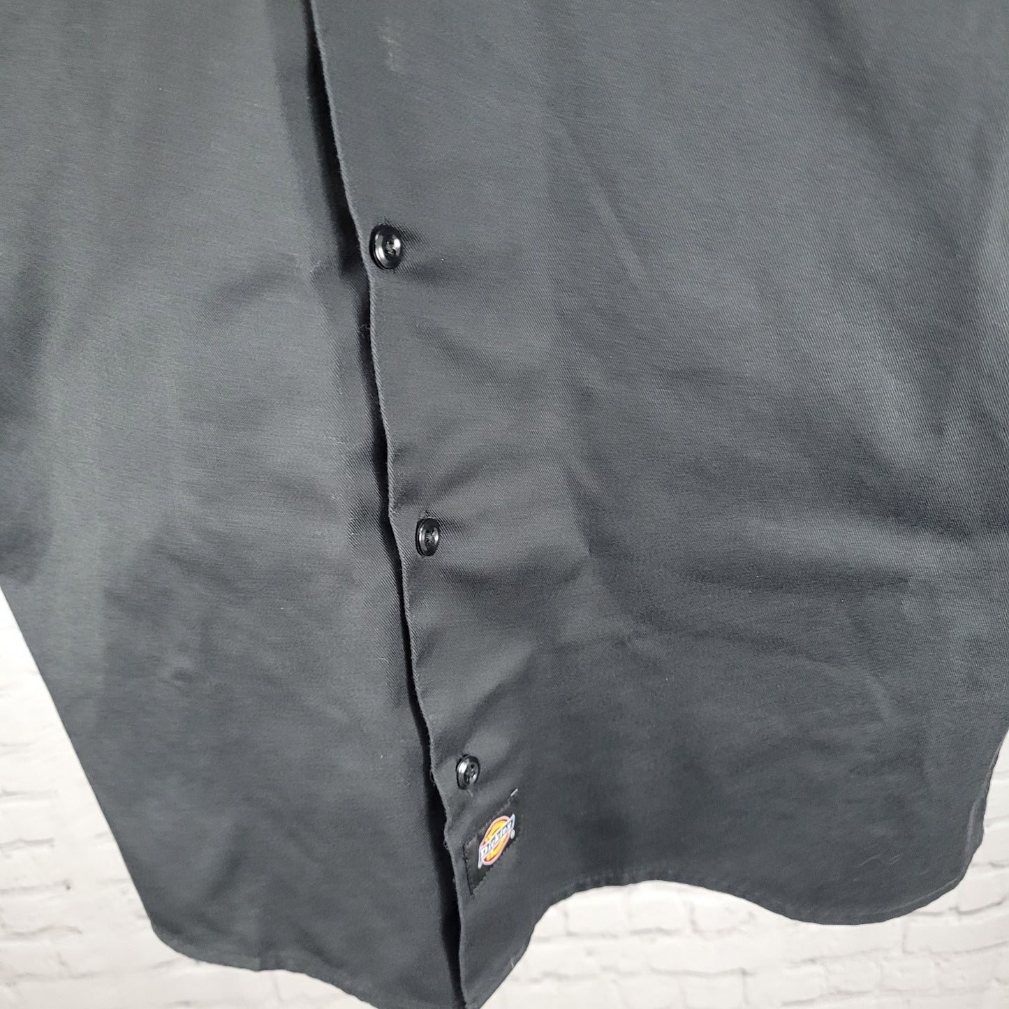 Lil Leo Vagos Dickies Black Button Down Short Sleeve Shirt Streetwear Medium M