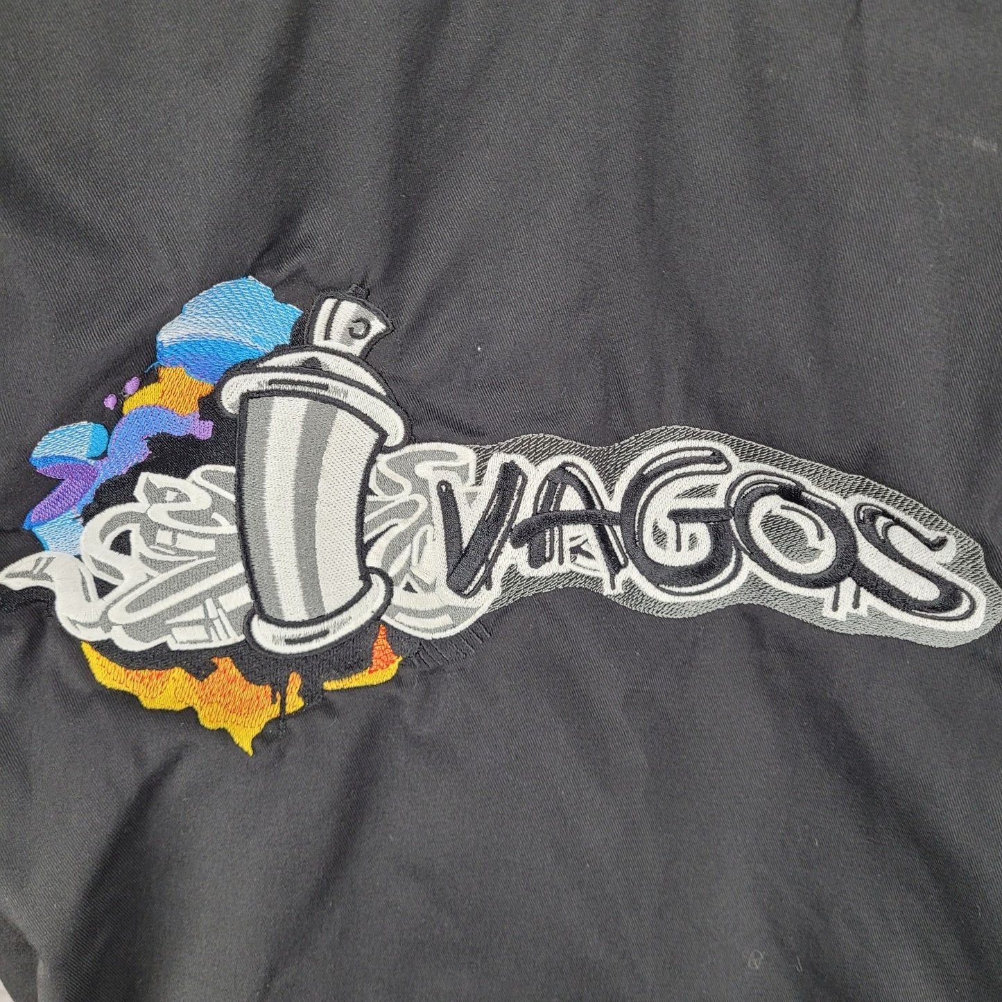 Lil Leo Vagos Dickies Black Button Down Short Sleeve Shirt Streetwear Medium M