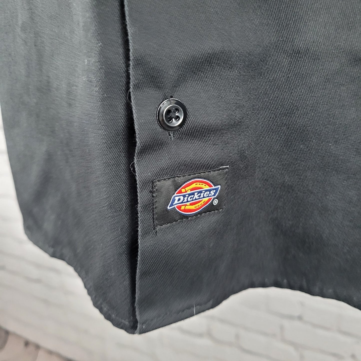 Lil Leo Vagos Dickies Black Button Down Short Sleeve Shirt Streetwear Medium M