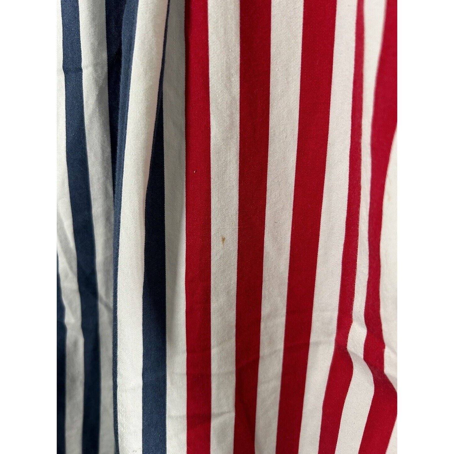 VTG 90s Hunt Club Red White Blue Striped Short Sleeve Button Up Shirt Men’s M