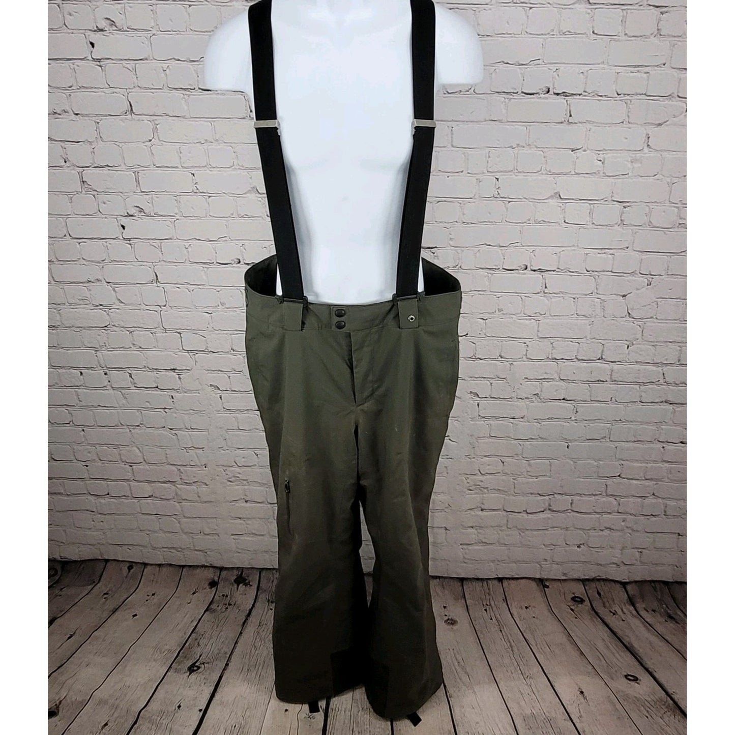 Spyder Green 3M Thinsulate Adjustable Waist Overalls Snow Ski Pants L (36x32)