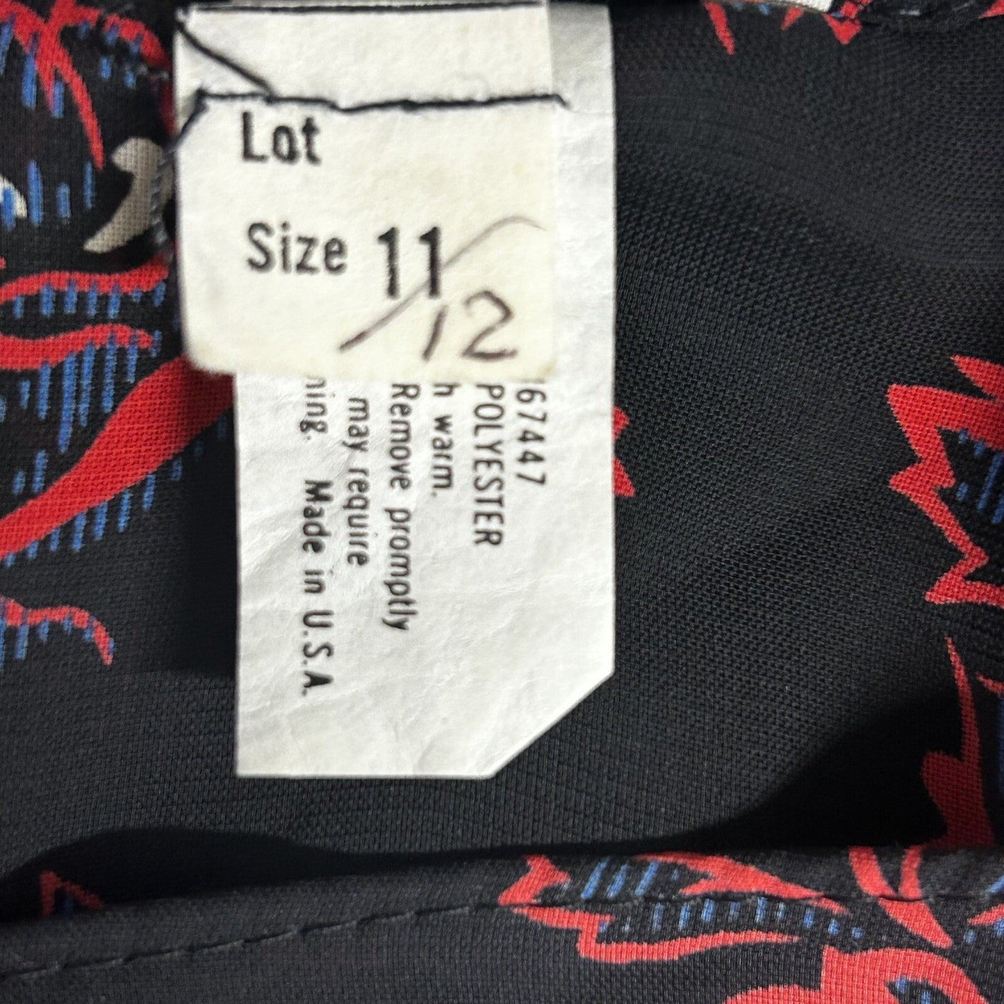 VTG Sheena Black Floral Elastic Waist Short Sleeve Midi Dress USA Size 11/12