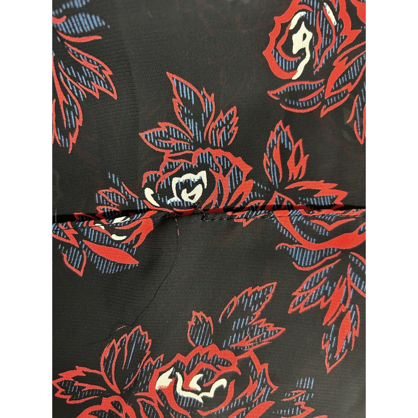 VTG Sheena Black Floral Elastic Waist Short Sleeve Midi Dress USA Size 11/12