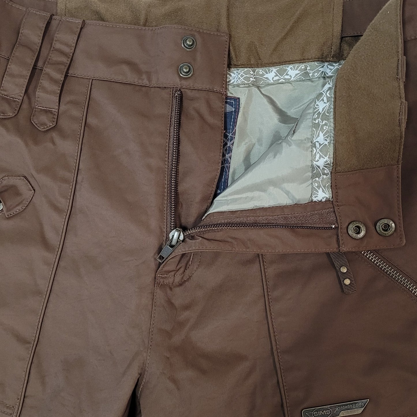 SIMS Snowboarding Brown Insulated Adjustable Waist Snow Pants Womens Size XL
