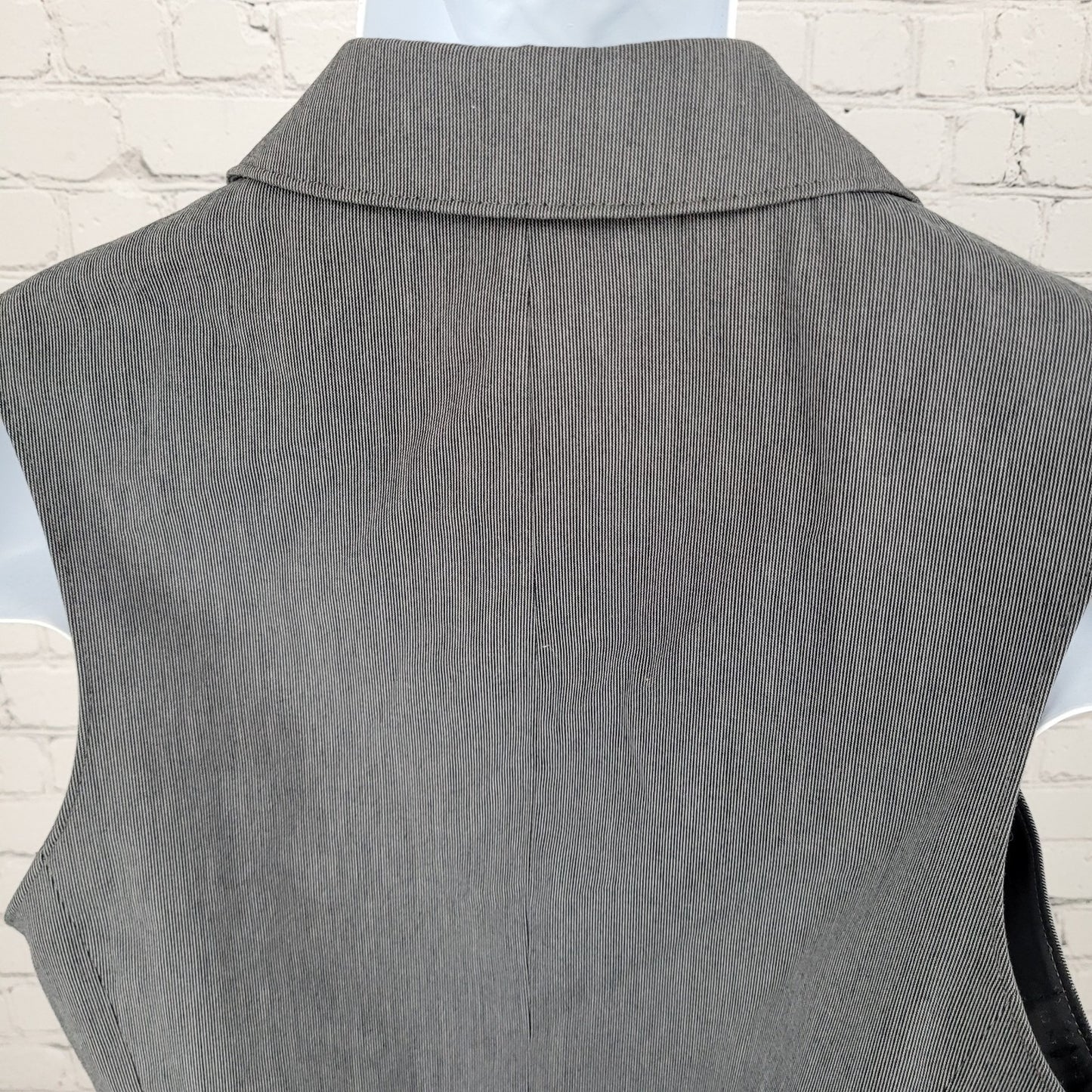 Marc Anthony Grey 100% Cotton Pinstriped Lined Suit Vest Waistcoat Size Medium M