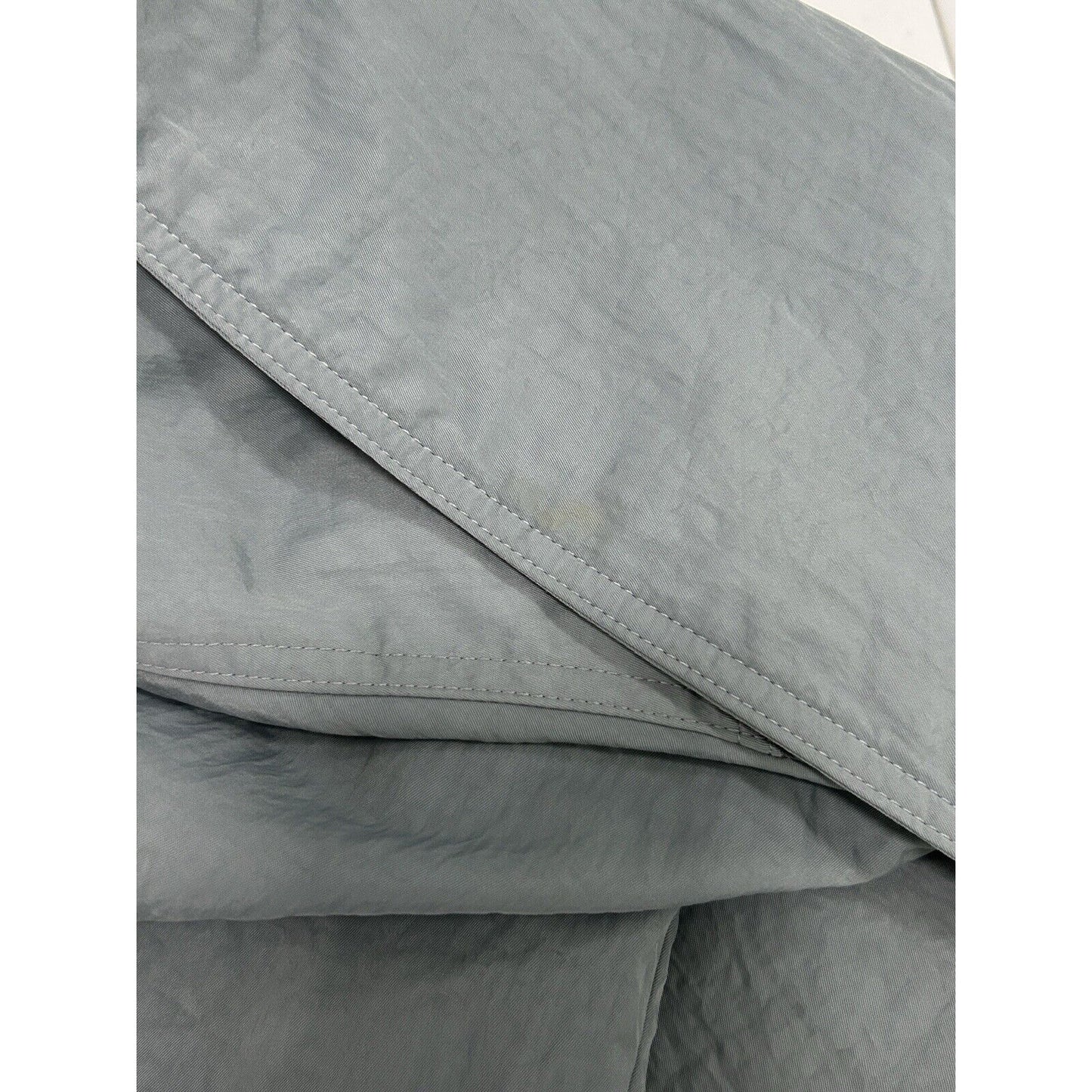 Alfani Dusty Blue Wool Blend Button Up Collared Heavy Trench Coat Side Medium M