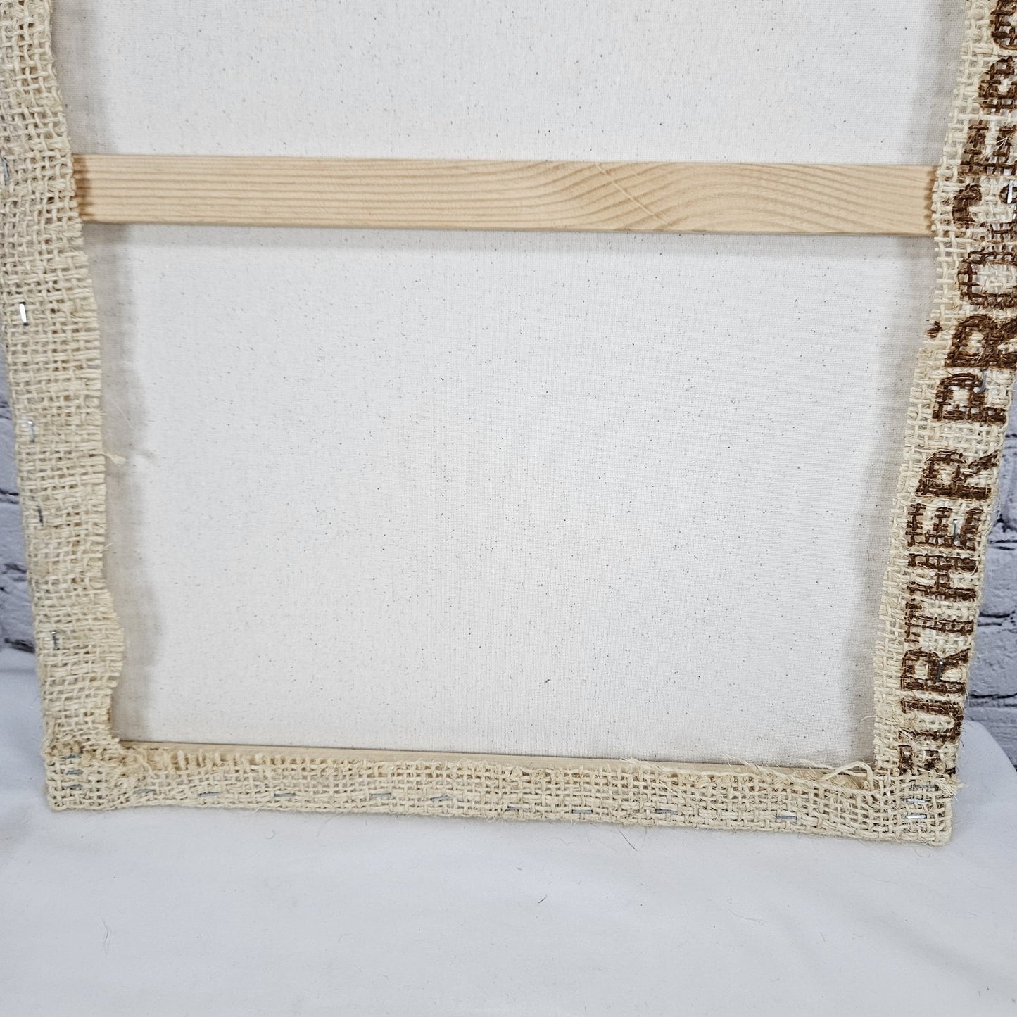 Coop Coffees Authentic Burlap Sack Wrapped Canvas Wood Framed Art 24x18