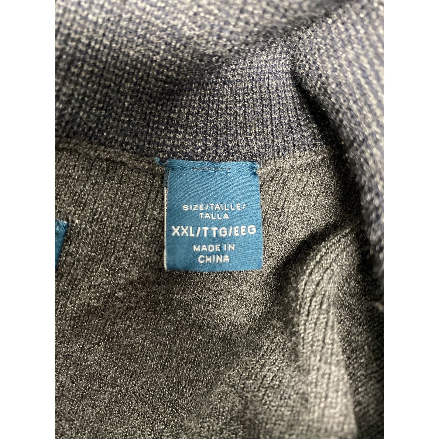 Perry Ellis Dark Gray Pullover 1/4 Zip Collared Long Sleeve Knit Sweater XXL