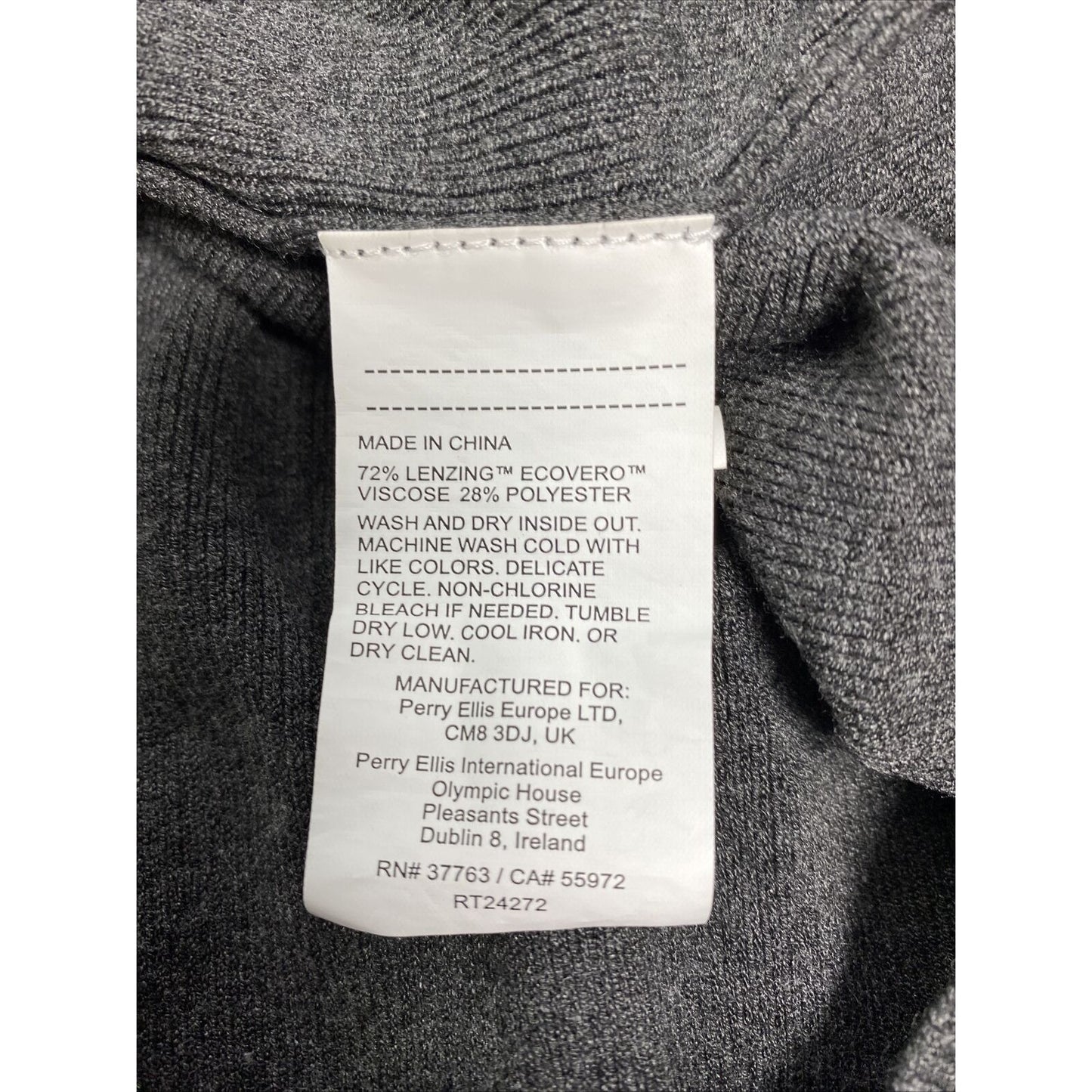 Perry Ellis Dark Gray Pullover 1/4 Zip Collared Long Sleeve Knit Sweater XXL