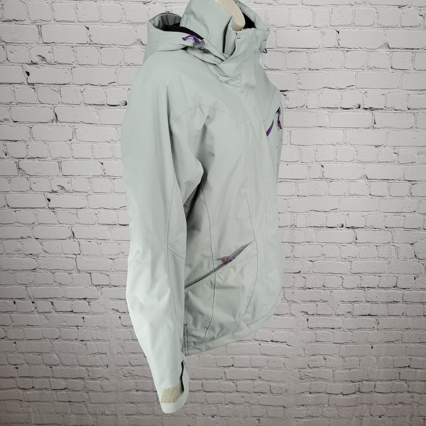 Salomon Grey AdvancedSkin DRY Hooded Insulated Snow Jacket Size Medium M