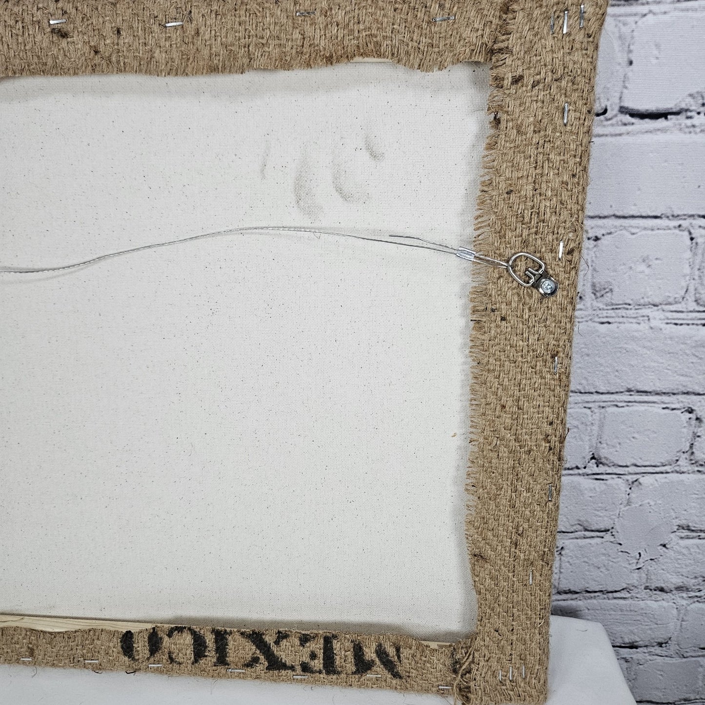 Royal Decaf Coffee Authentic Burlap Sack Wrapped Canvas Wood Framed Art 16 X 20