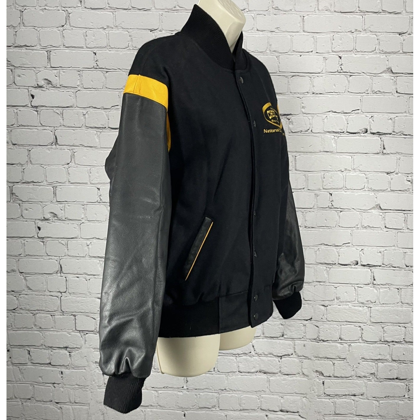 American Cheer Power Wool Leather National Champion Snap Jacket Size Youth Large