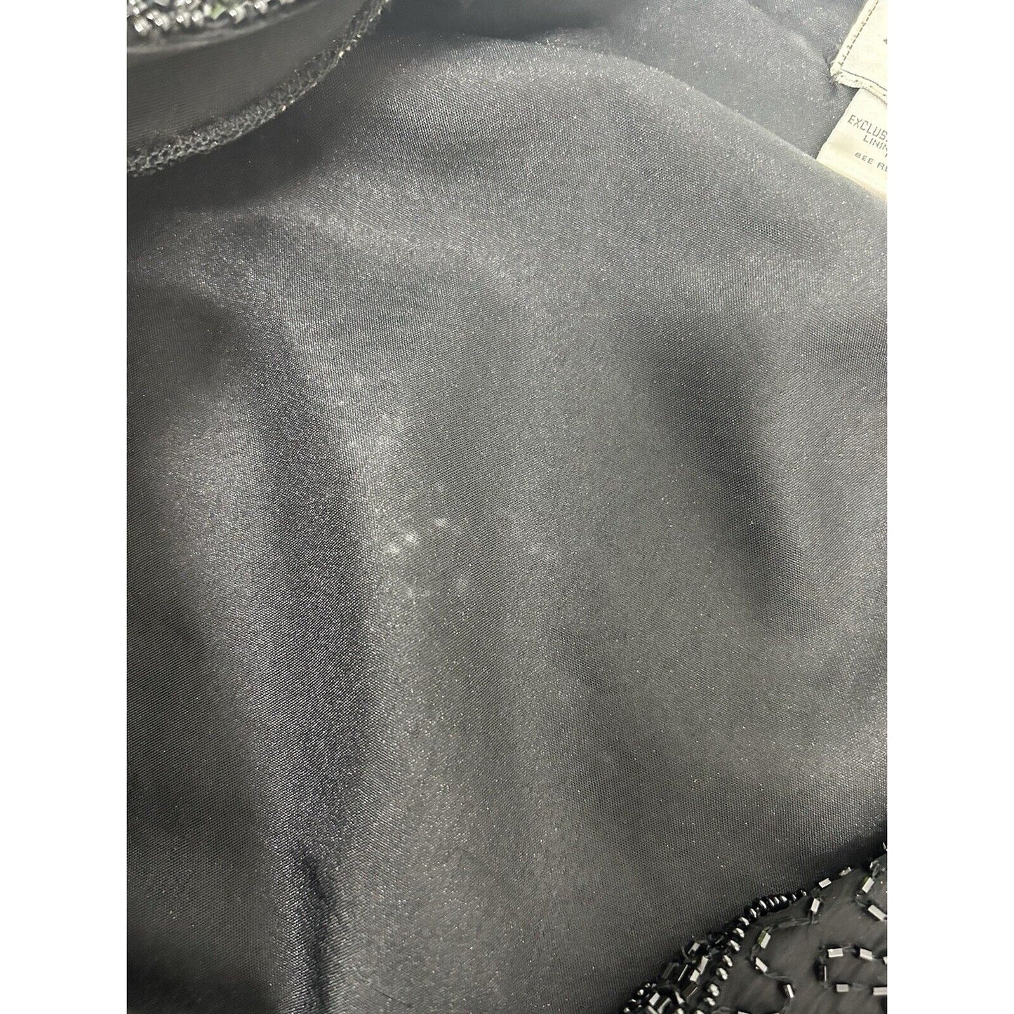 VTG Sténay 100% Silk Black Hook & Eye Closure Beaded Long Sleeve Jacket L