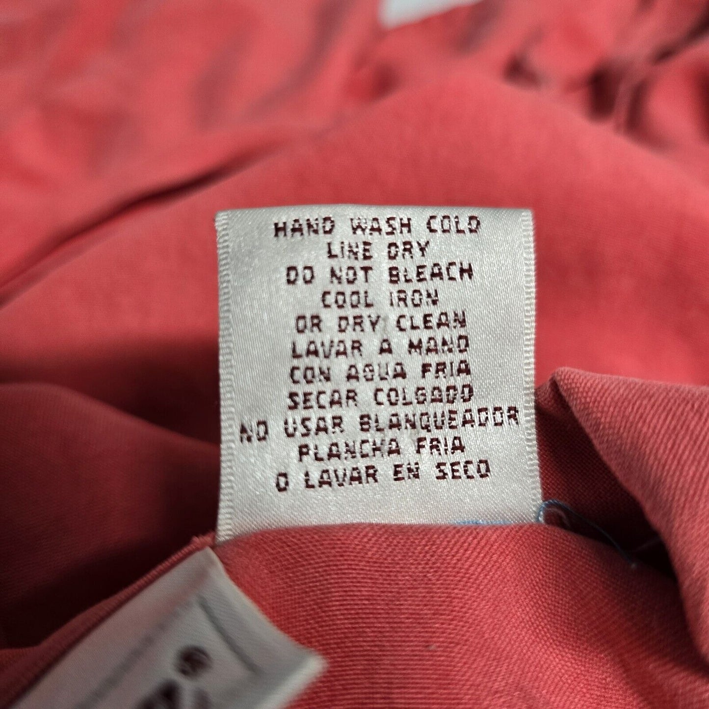 VTG Worthington 100% Silk Coral Blouse Faux Pockets & Pearl Buttons Size 18W