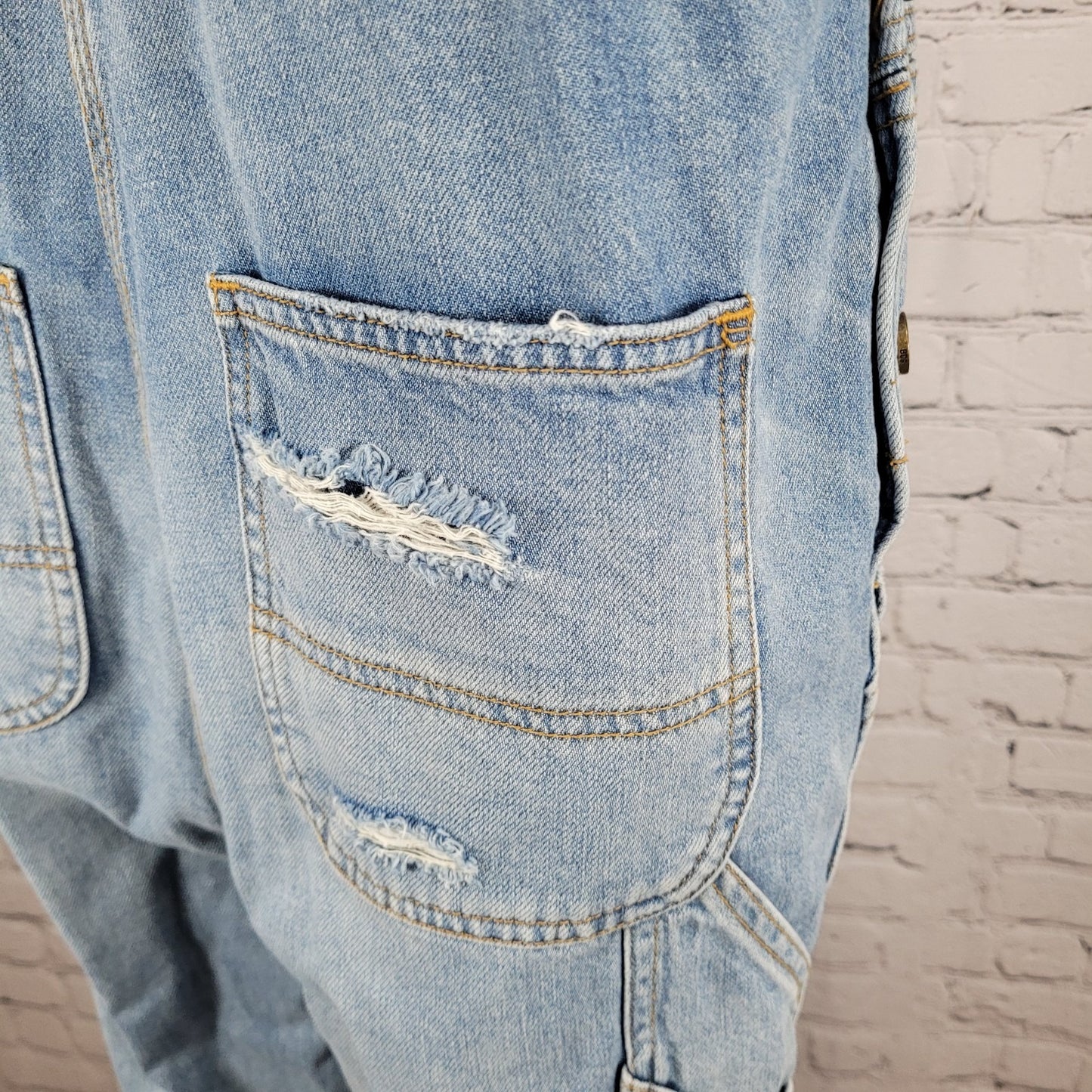 BDG Urban Outfitters Blue 100% Cotton Denim Distressed Overalls Size Small S