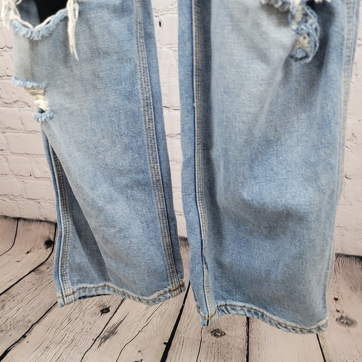 BDG Urban Outfitters Blue 100% Cotton Denim Distressed Overalls Size Small S