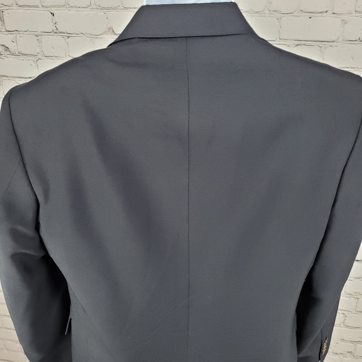 Versini Black 100% Wool 2 Button Ventless Notch Blazer Sport Coat Size 37S