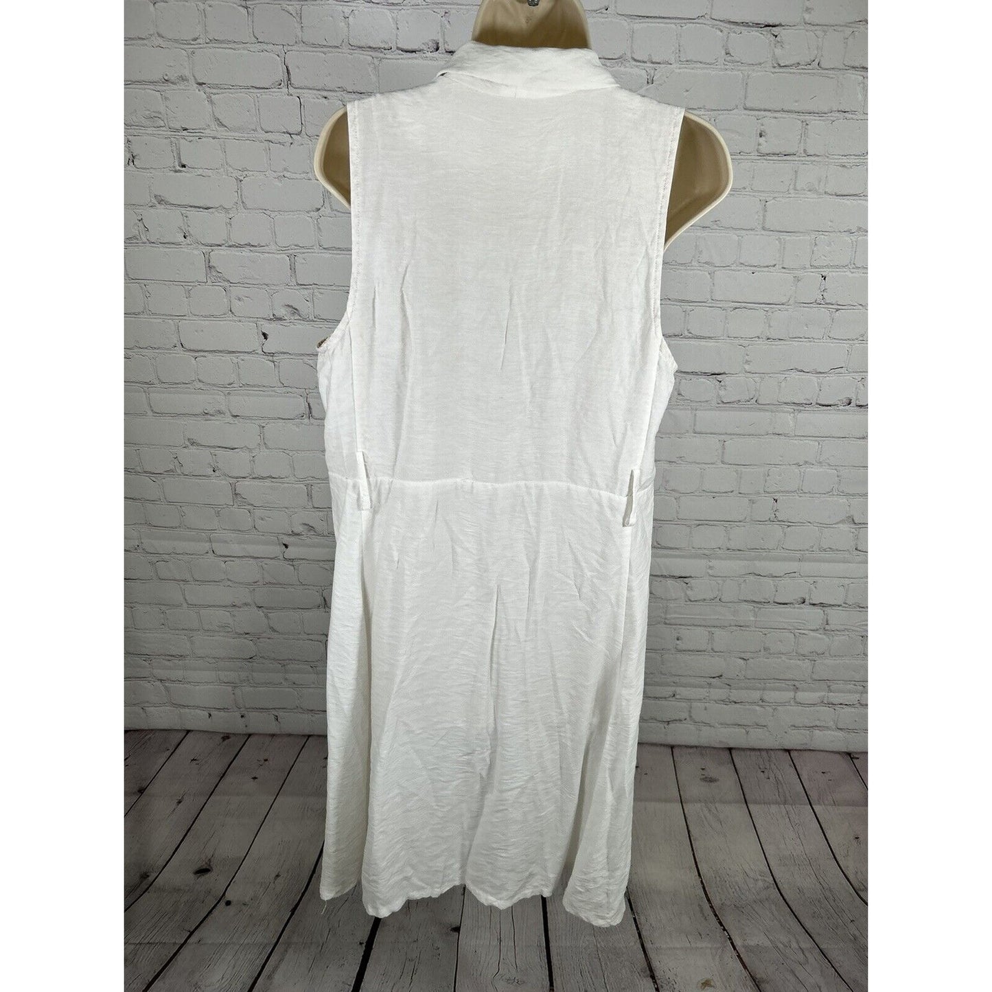 Soft Surroundings White Sleeveless Open Front Long Lightweight Cardigan M