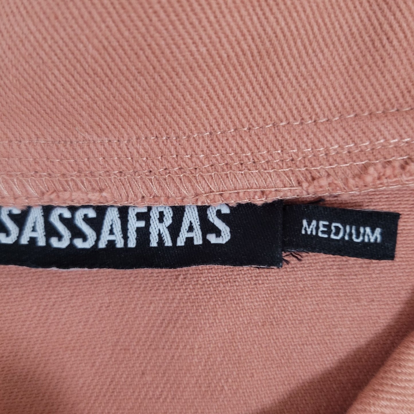 Sassafras Muted Orange Twill 100% Cotton Crop Boxy Jacket Size Medium M