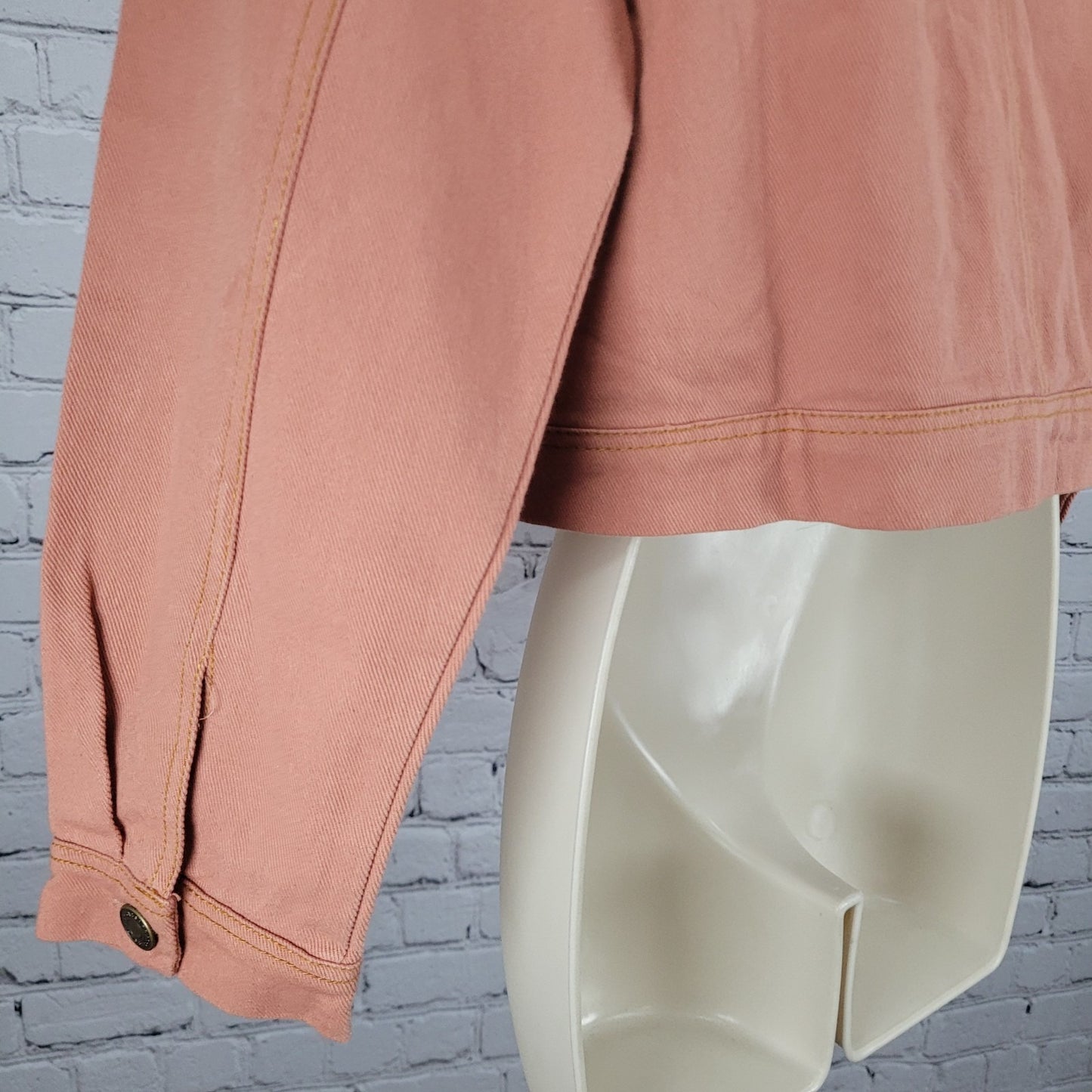 Sassafras Muted Orange Twill 100% Cotton Crop Boxy Jacket Size Medium M
