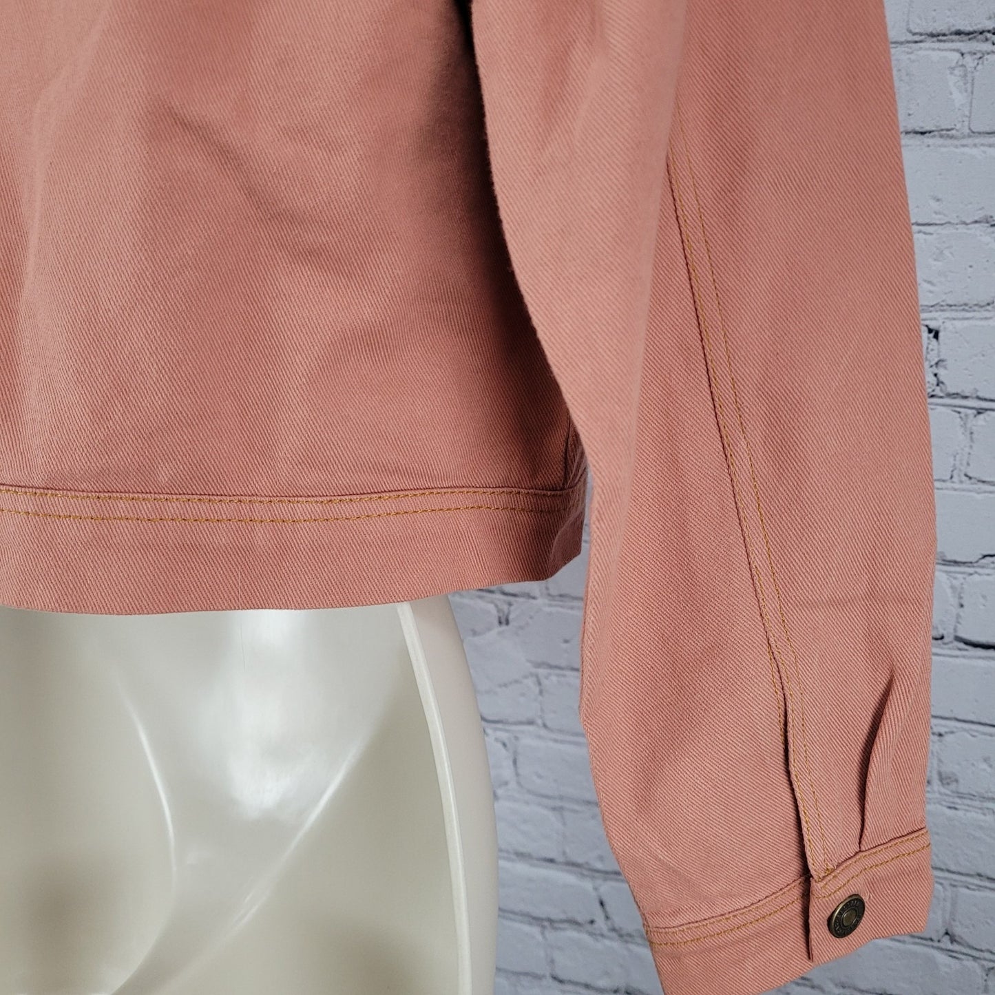 Sassafras Muted Orange Twill 100% Cotton Crop Boxy Jacket Size Medium M