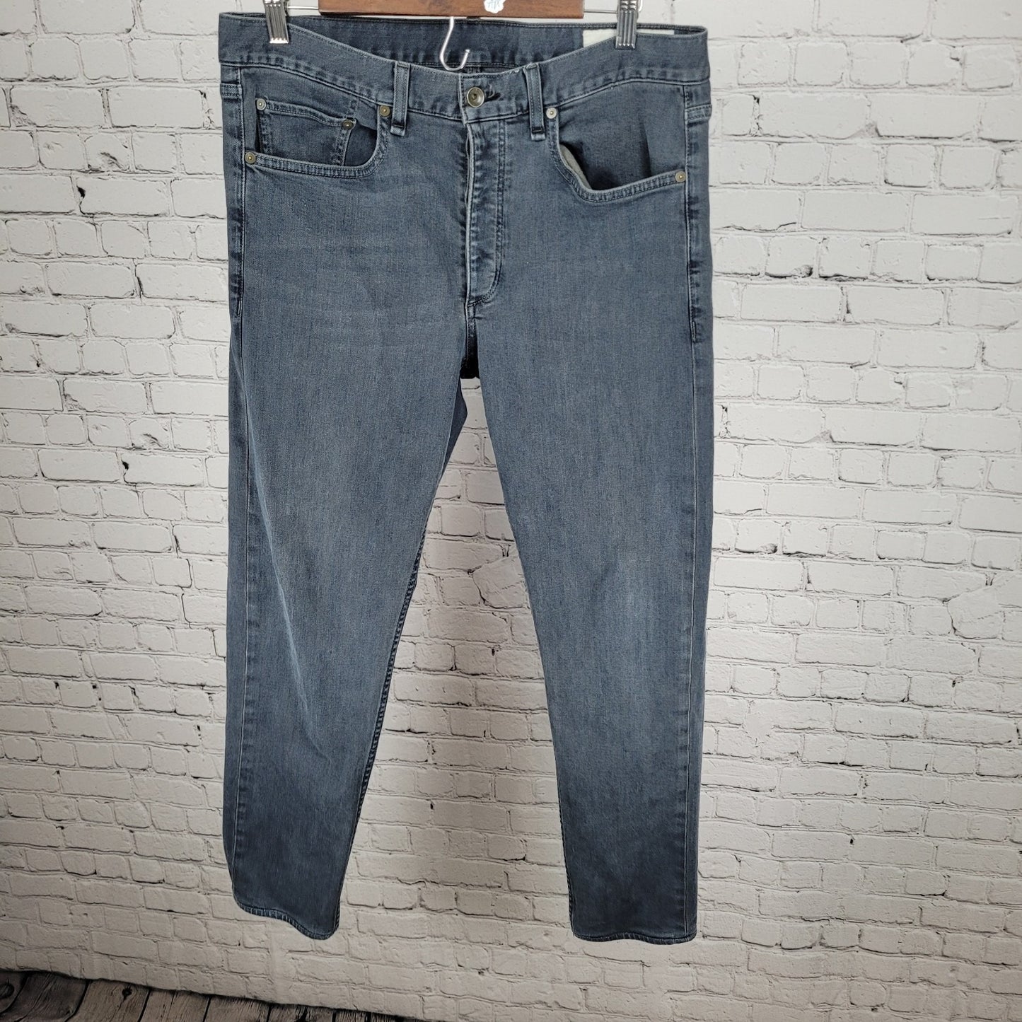 Rag & Bone Grey Blue Denim Fit 2 Slim Straight Stretch Jeans Size 33 (33x29)