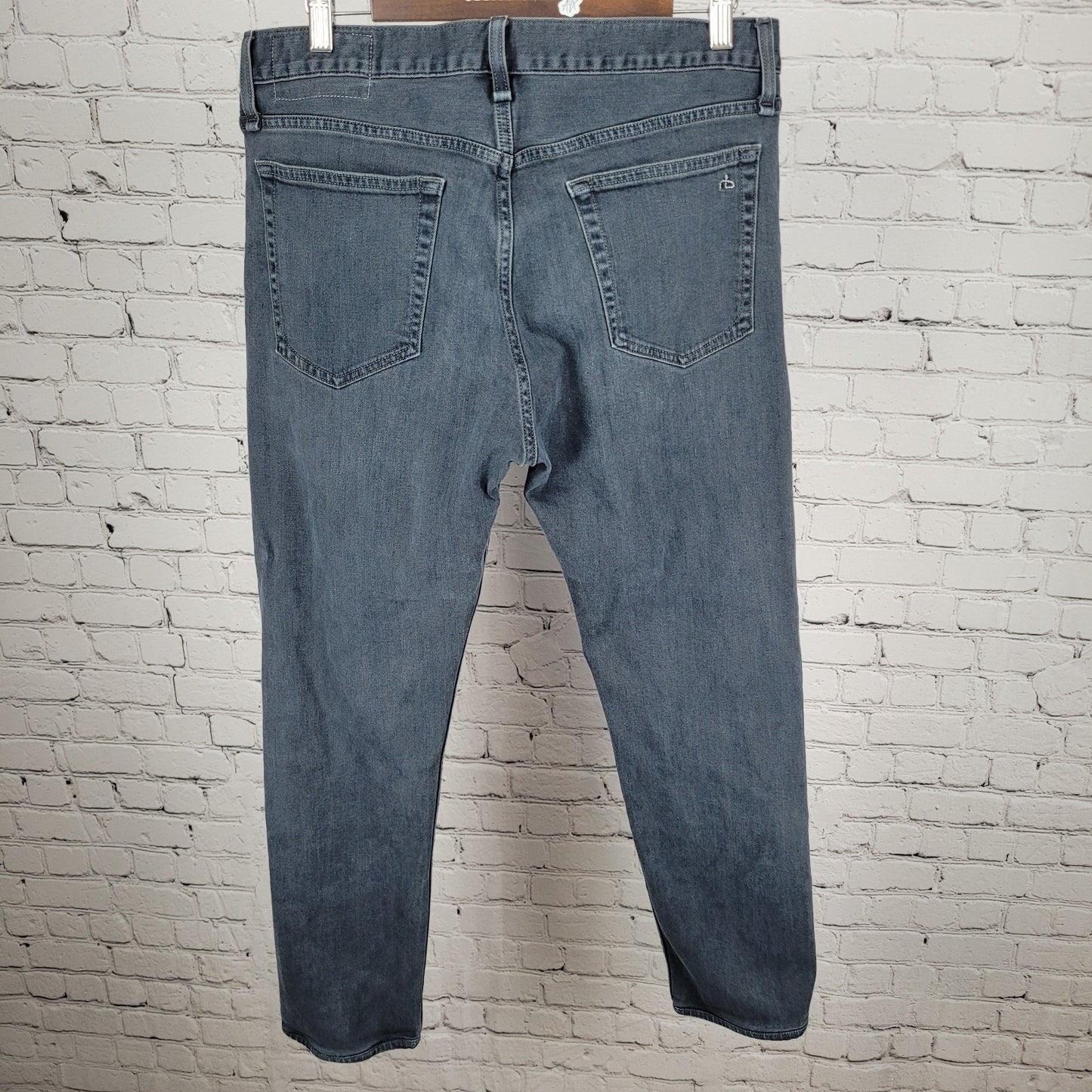Rag & Bone Grey Blue Denim Fit 2 Slim Straight Stretch Jeans Size 33 (33x29)