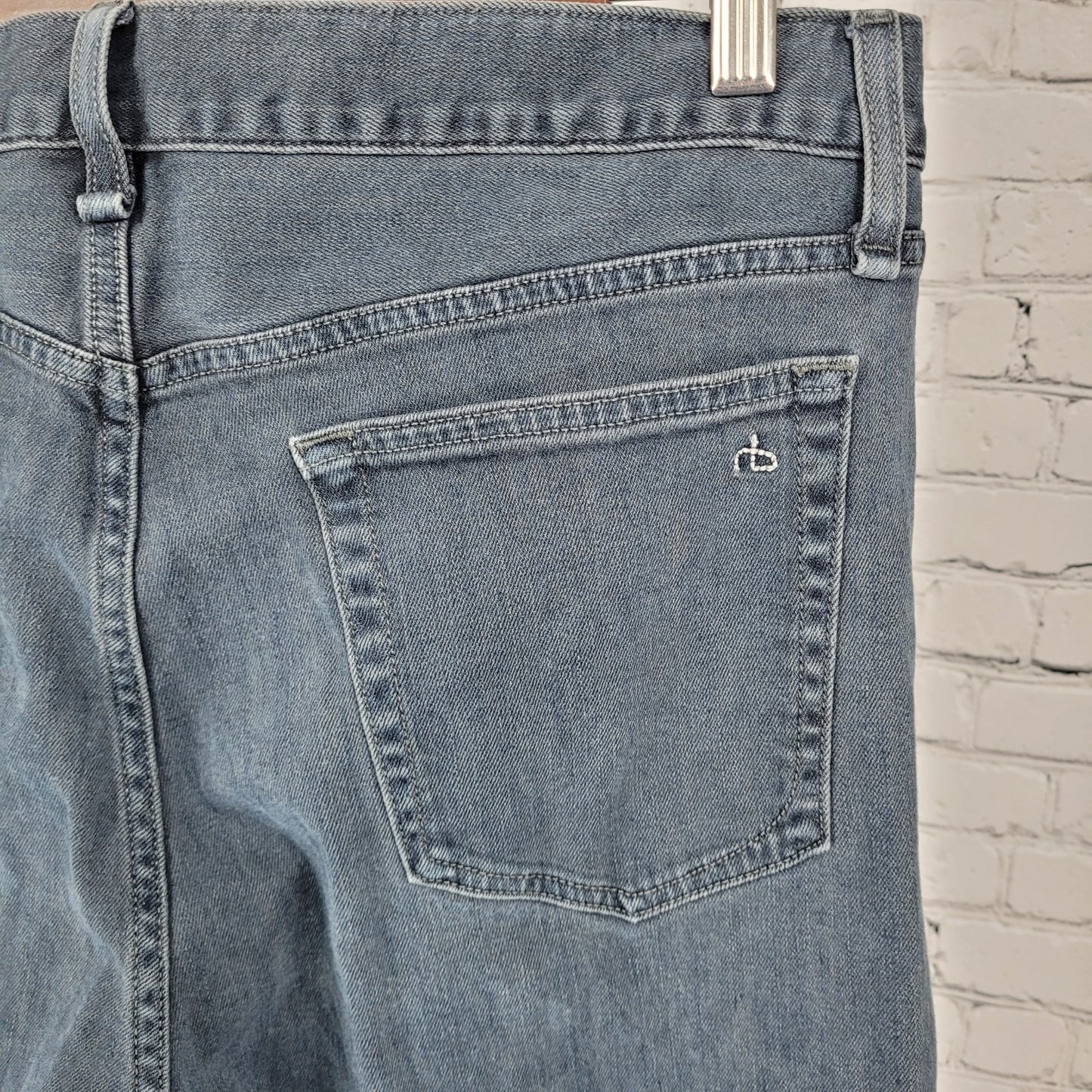 Rag & Bone Grey Blue Denim Fit 2 Slim Straight Stretch Jeans Size 33 (33x29)
