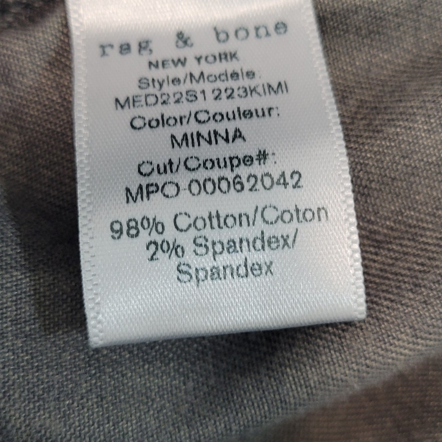 Rag & Bone Grey Blue Denim Fit 2 Slim Straight Stretch Jeans Size 33 (33x29)