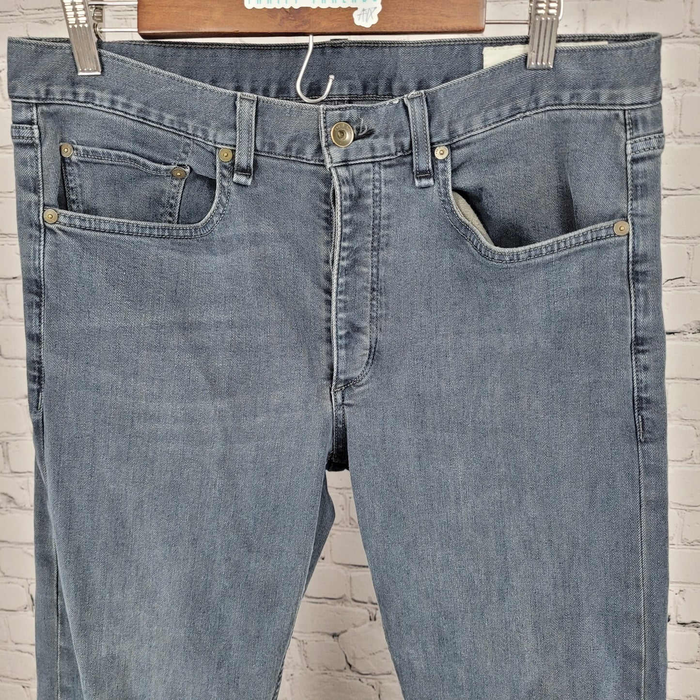Rag & Bone Grey Blue Denim Fit 2 Slim Straight Stretch Jeans Size 33 (33x29)