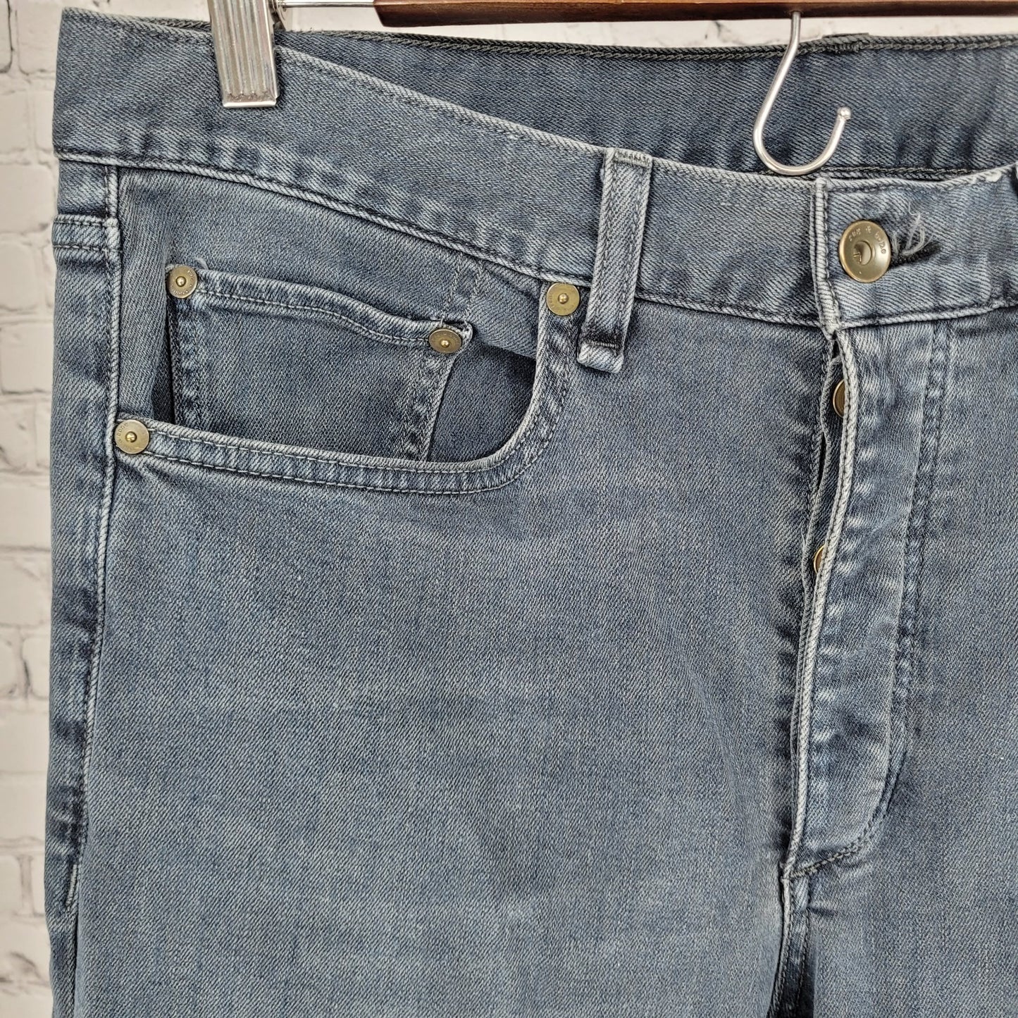 Rag & Bone Grey Blue Denim Fit 2 Slim Straight Stretch Jeans Size 33 (33x29)