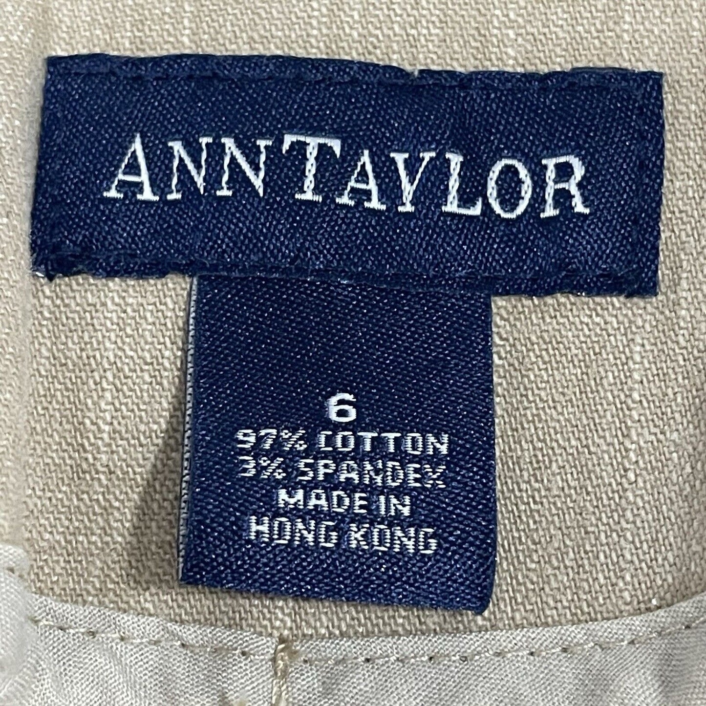 Ann Taylor Tan 2 Piece Blazer Set Lightweight Stretch Pant Jacket Size 6 (28x30)