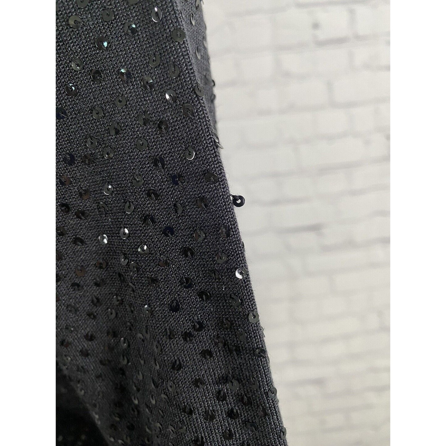 Ann Taylor 3/4 Sleeve Pullover Silk Blend Sequined Black Shirt Sweater Blouse XS