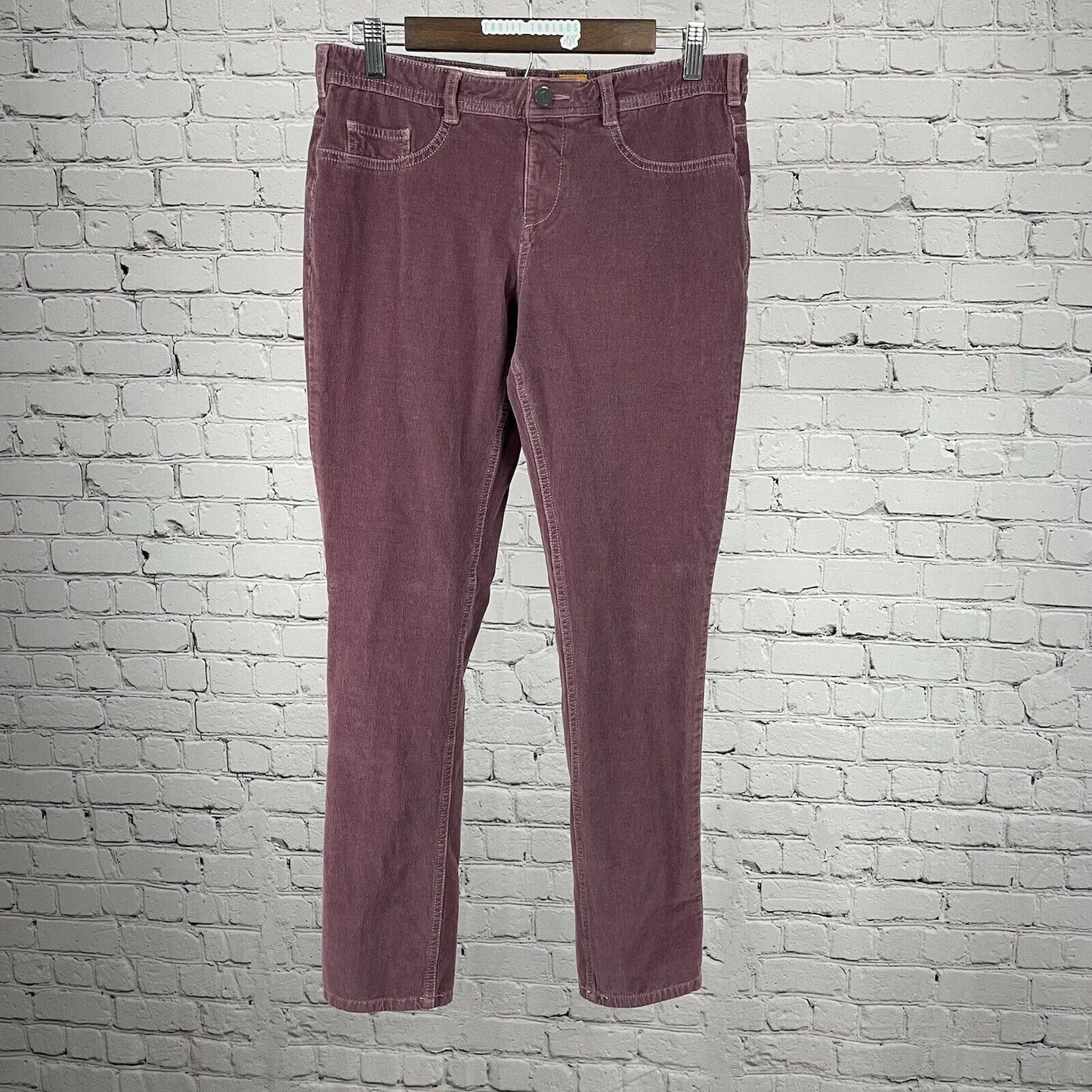 Pilcro Anthropologie Purple Corduroy Velvet Skinny Stretch Pants Size 31 (31x29)