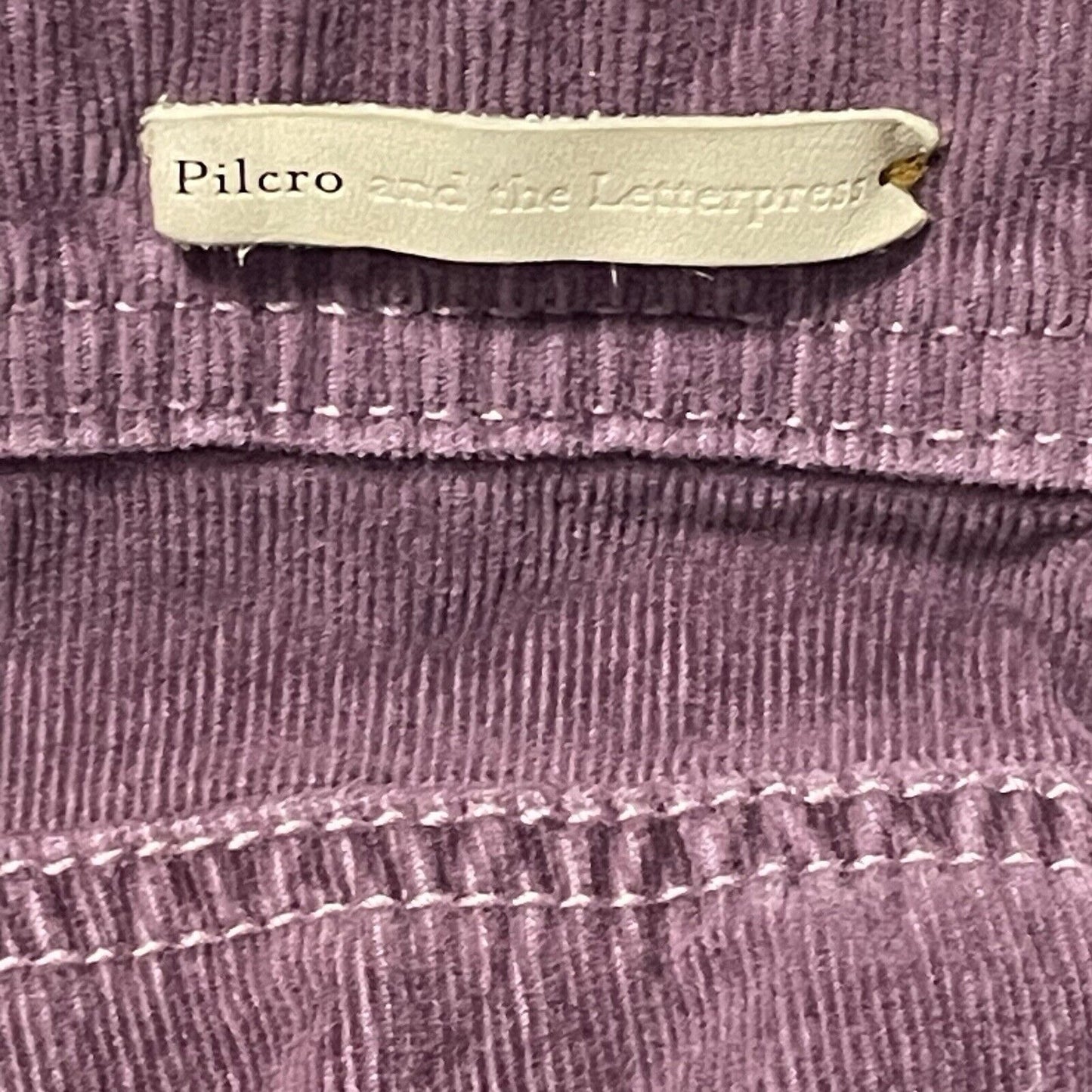 Pilcro Anthropologie Purple Corduroy Velvet Skinny Stretch Pants Size 31 (31x29)