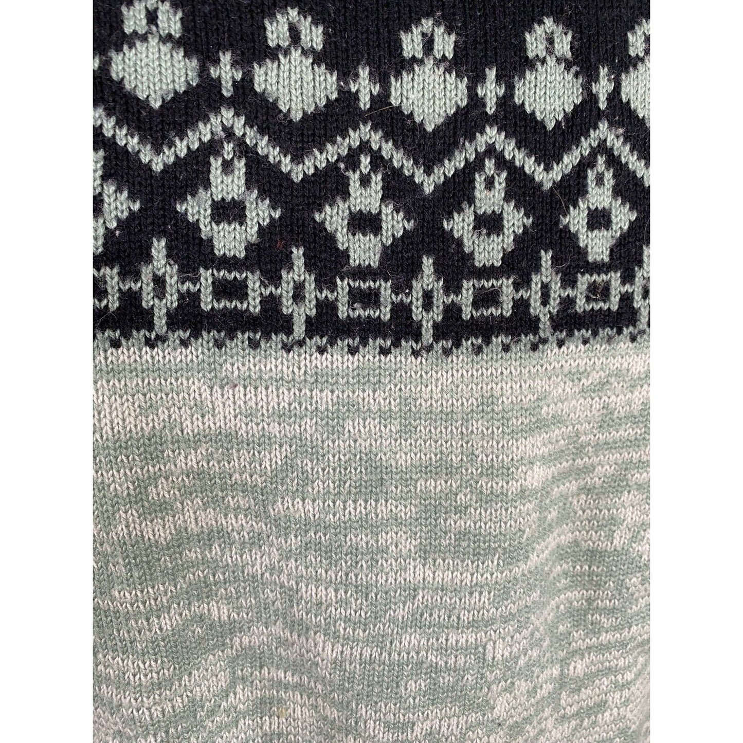 VTG Montgomery Ward Black Green Cable Knit Pullover Long Sleeve Sweater Mens 34