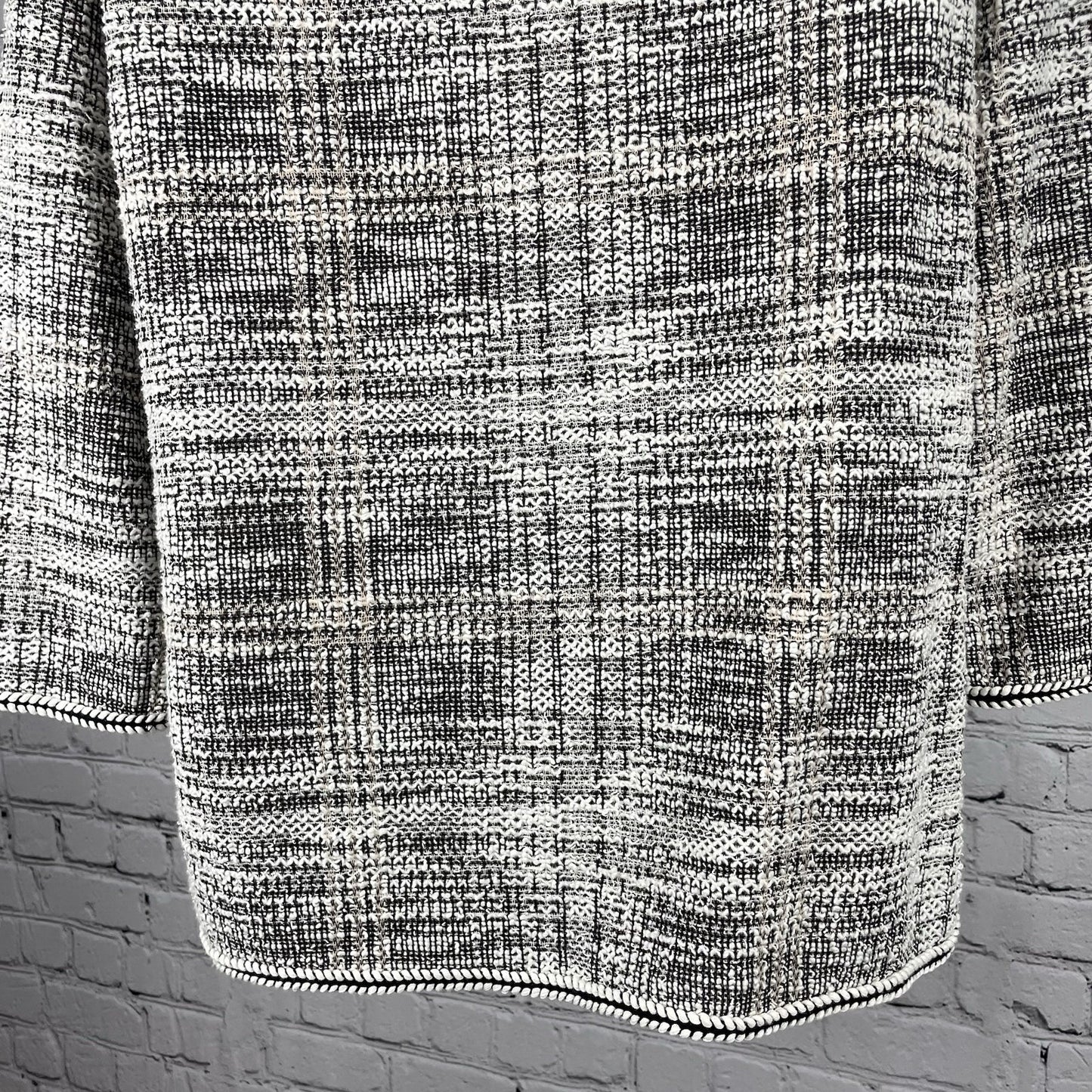 NWD Max Studio Ivory Woven Textured Boho Long Sleeve Tunic Top Size Large L