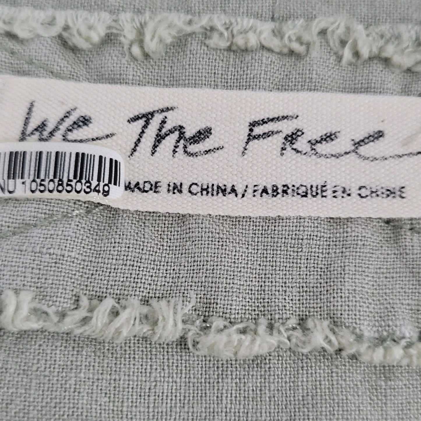 We The Free Urban Outfitters Muted Green Linen Blend Boxy Shirt Size Medium M