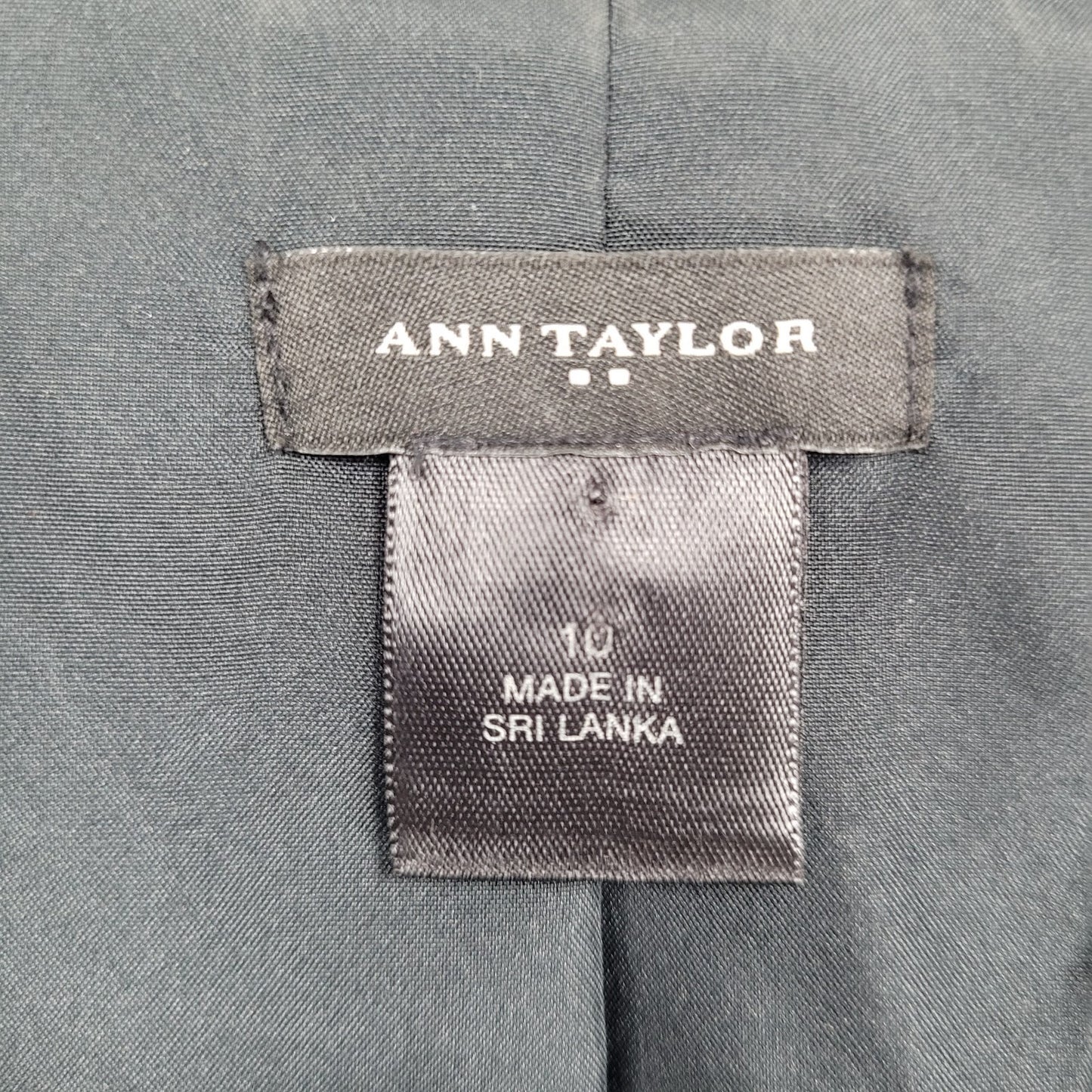 Ann Taylor Navy Pinstriped 1 Button Notch Lightweight Blazer Jacket Size 10