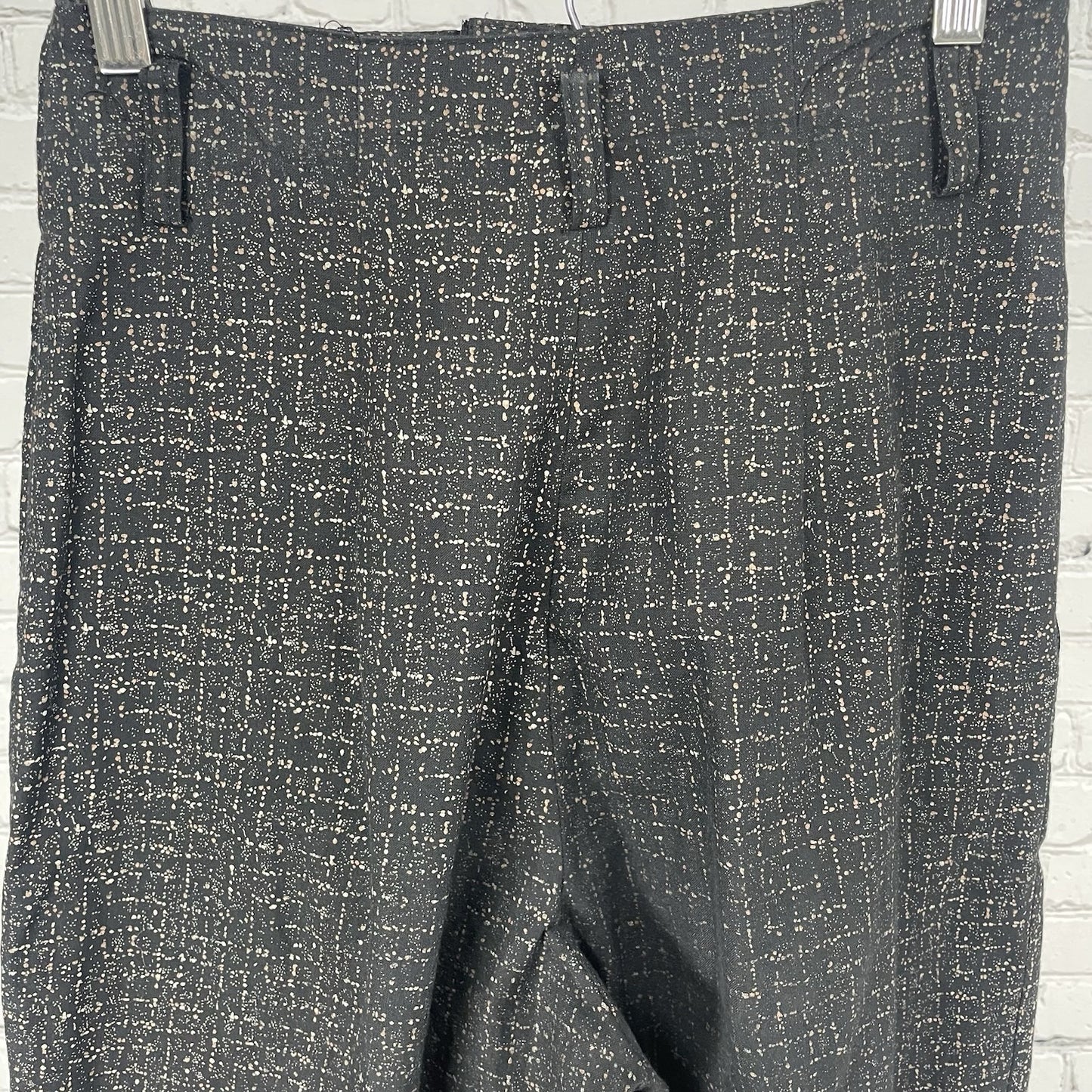 VTG By Choice Black Speckled Pleated Tapered High Rise Pants USA Size 7 (25x29)