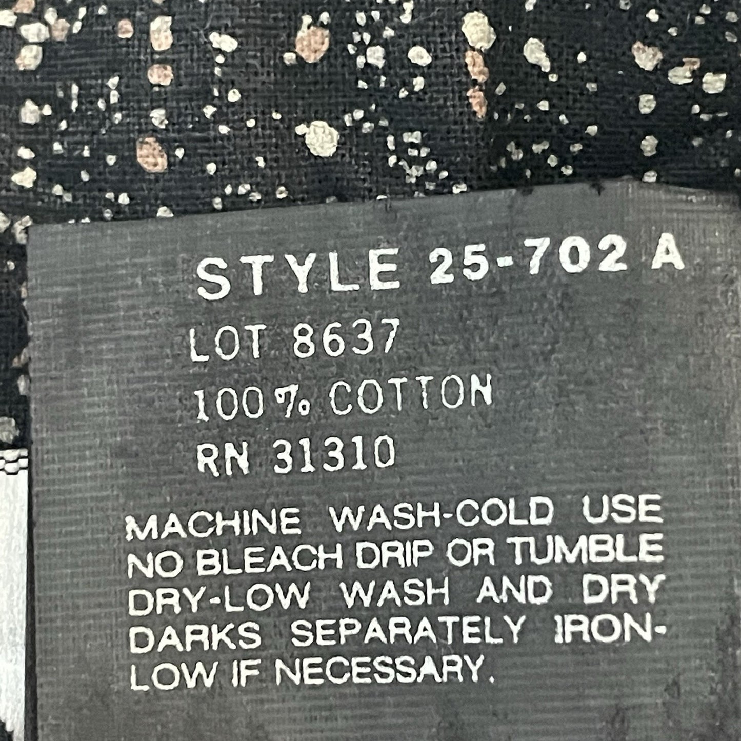 VTG By Choice Black Speckled Pleated Tapered High Rise Pants USA Size 7 (25x29)