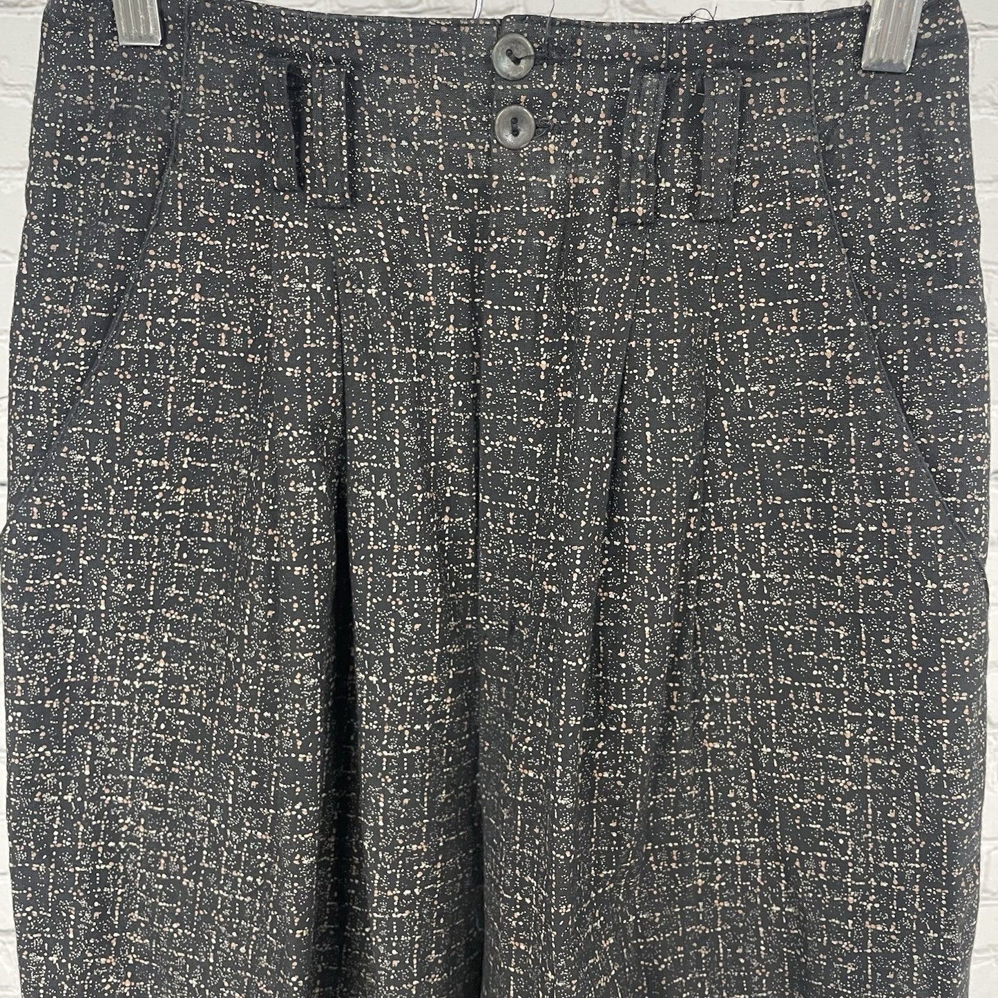 VTG By Choice Black Speckled Pleated Tapered High Rise Pants USA Size 7 (25x29)