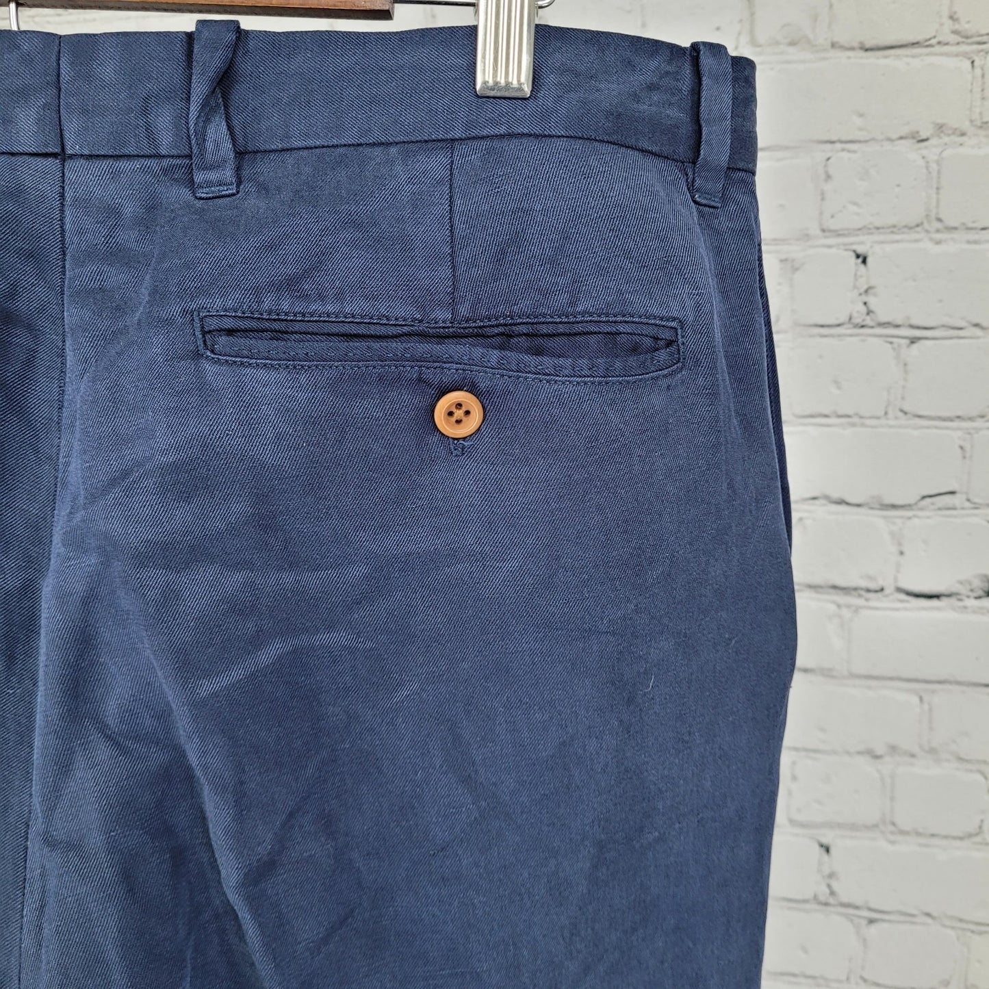Tommy Bahama Blue Soft Linen Blend Straight Leg Flat Front Pants Size (34x32)
