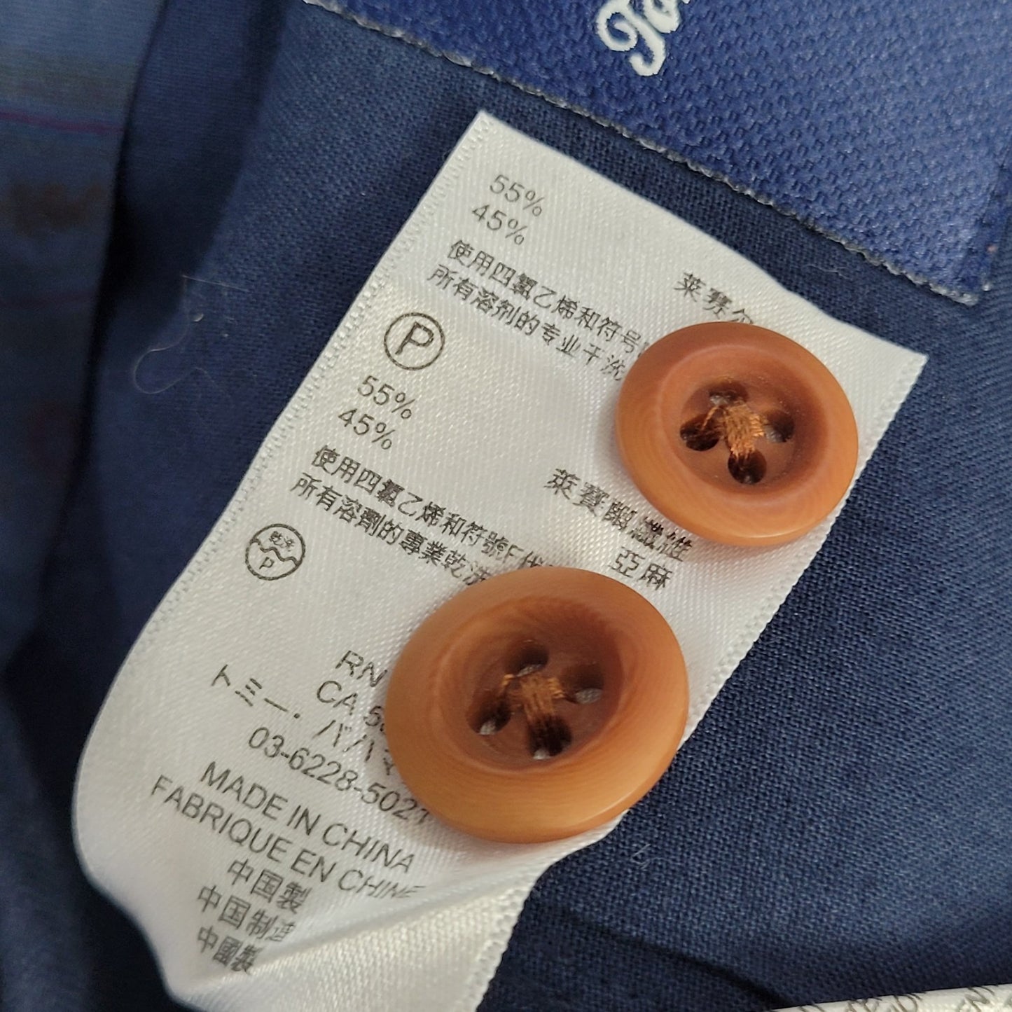 Tommy Bahama Blue Soft Linen Blend Straight Leg Flat Front Pants Size (34x32)